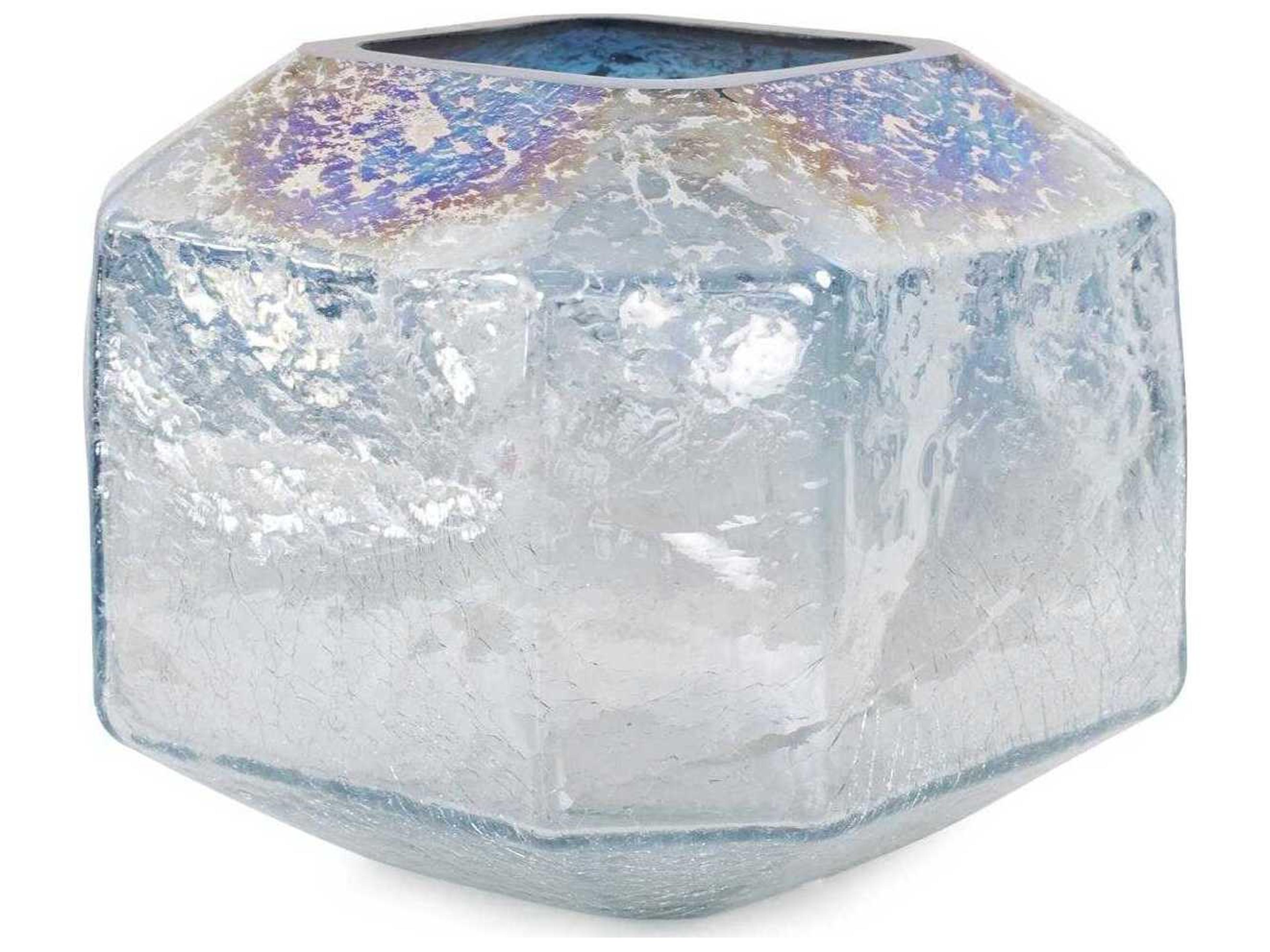 Howard Elliott Lonsdale Iridescent Blue Silver Vase