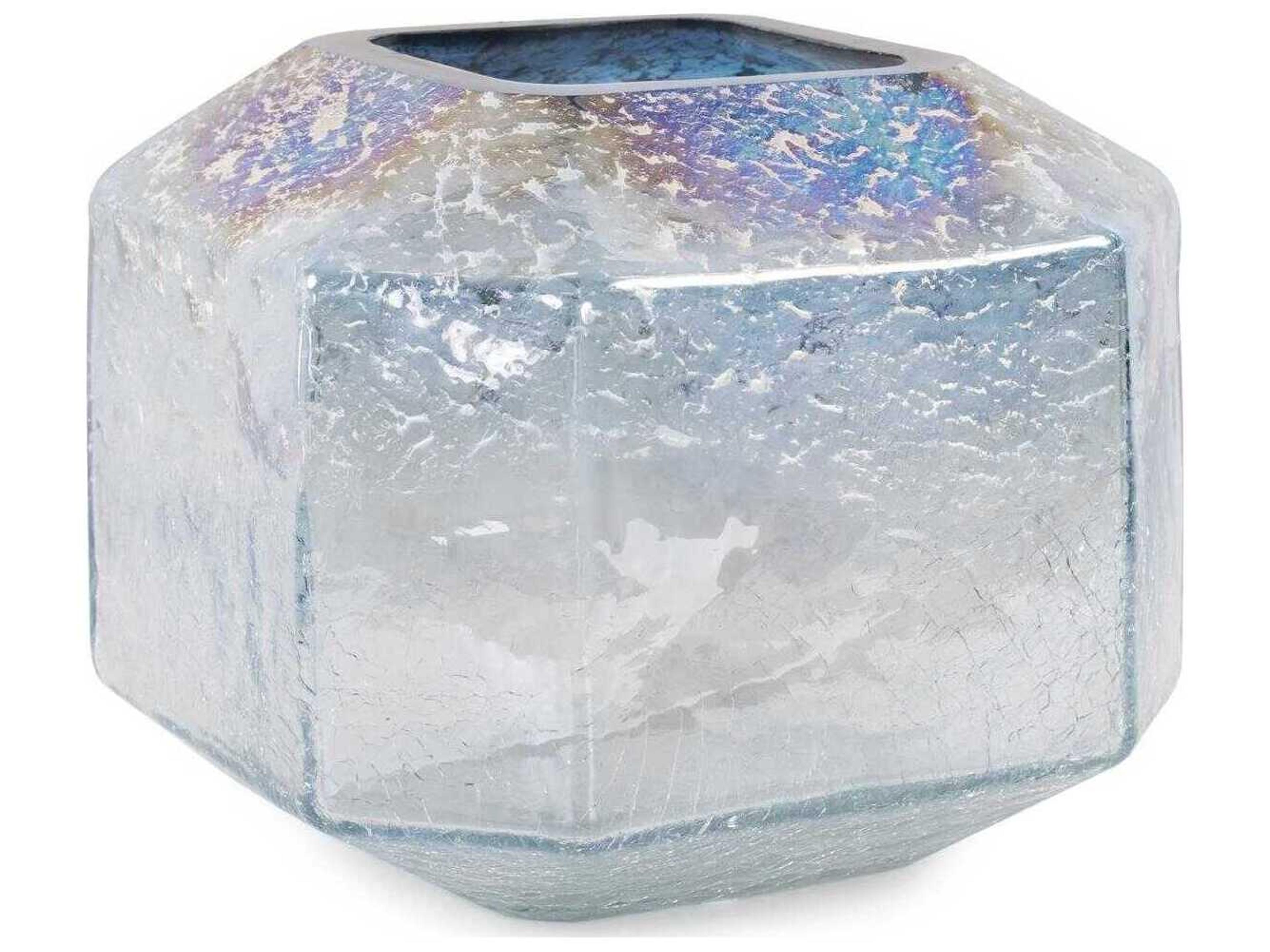 Howard Elliott Lonsdale Iridescent Blue Silver Vase