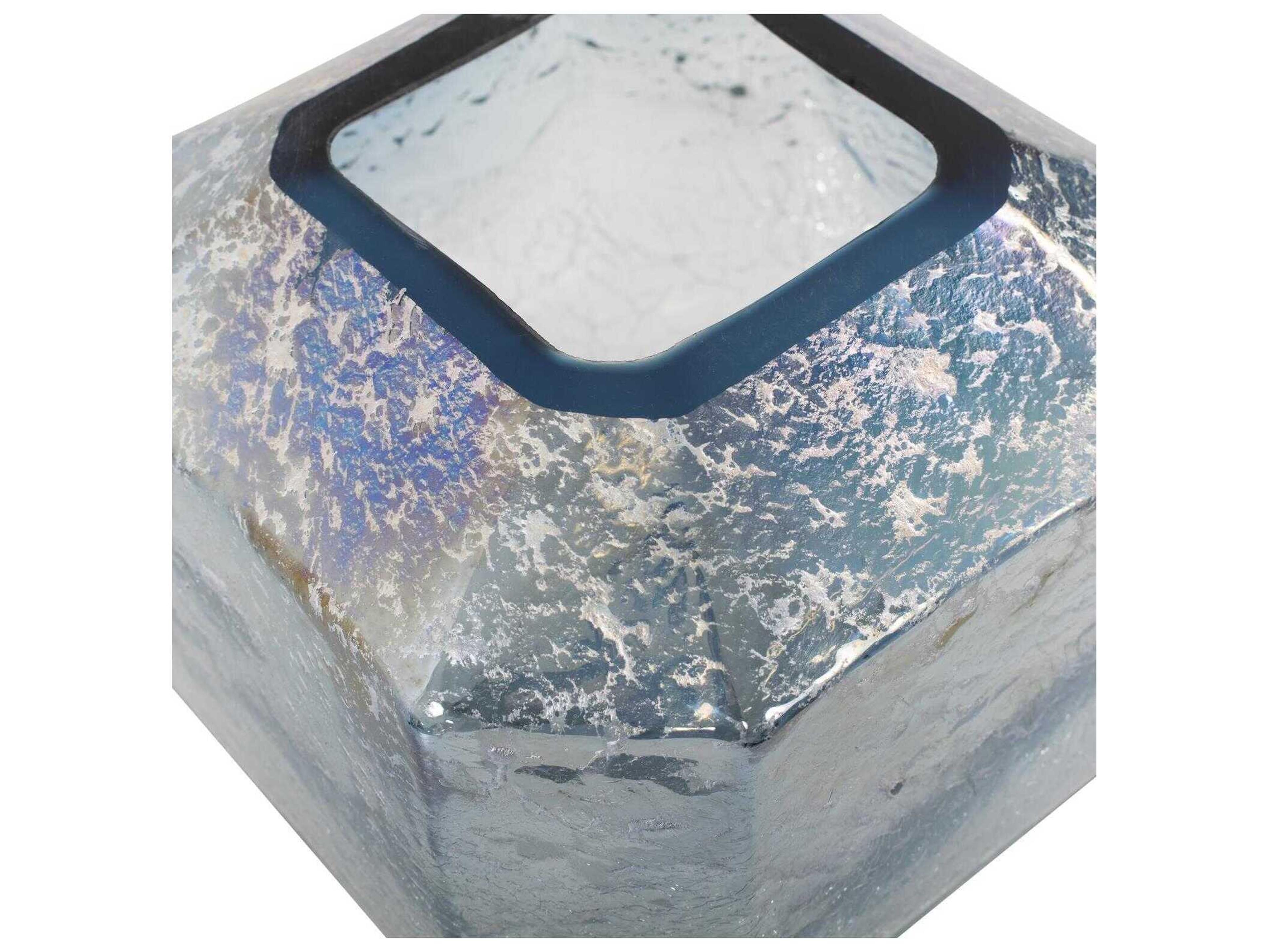 Howard Elliott Lonsdale Iridescent Blue Silver Vase