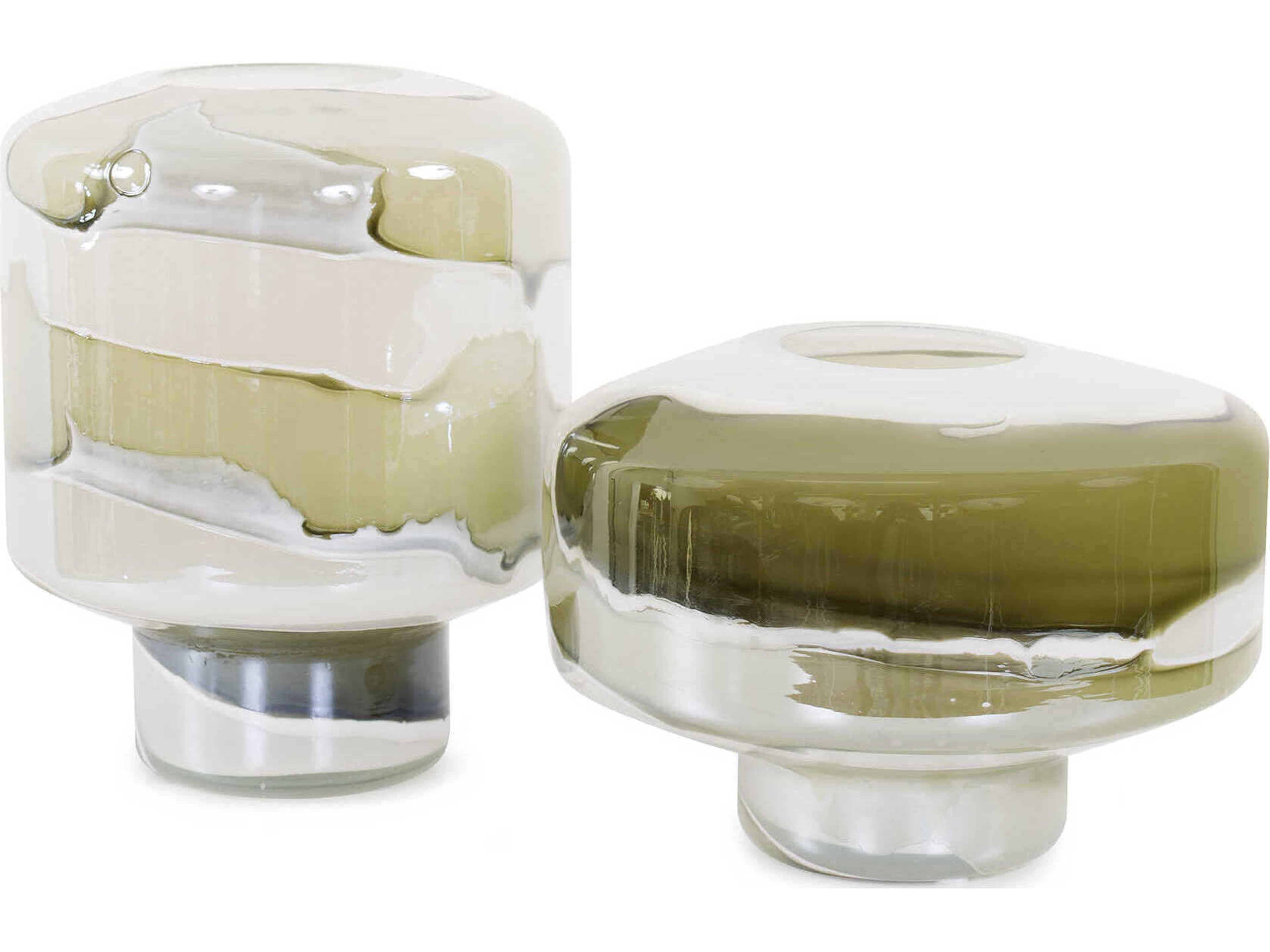 Howard Elliott Malin Sage Green White Vase