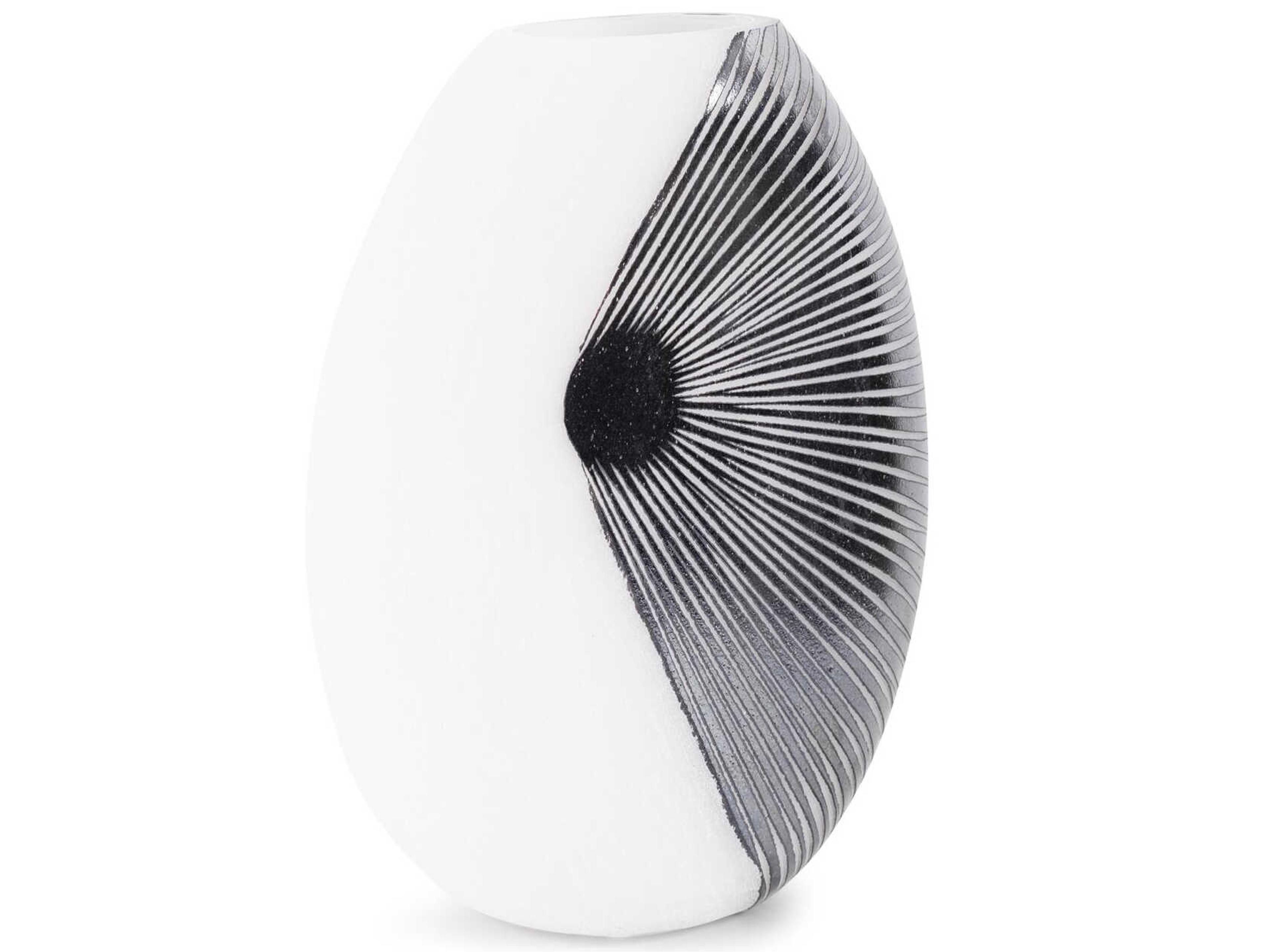Howard Elliott Oxman Hypnotic Black White Vase
