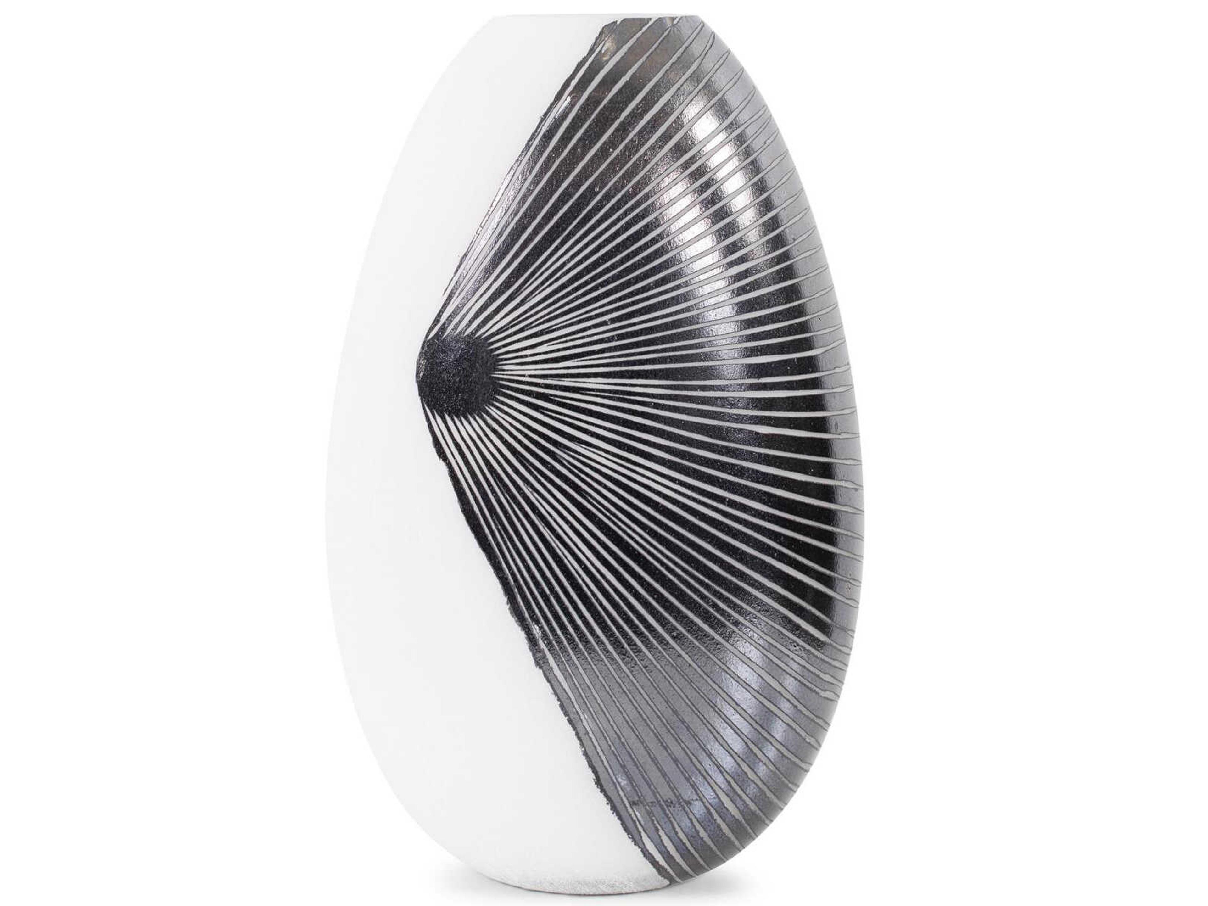 Howard Elliott Oxman Hypnotic Black White Vase