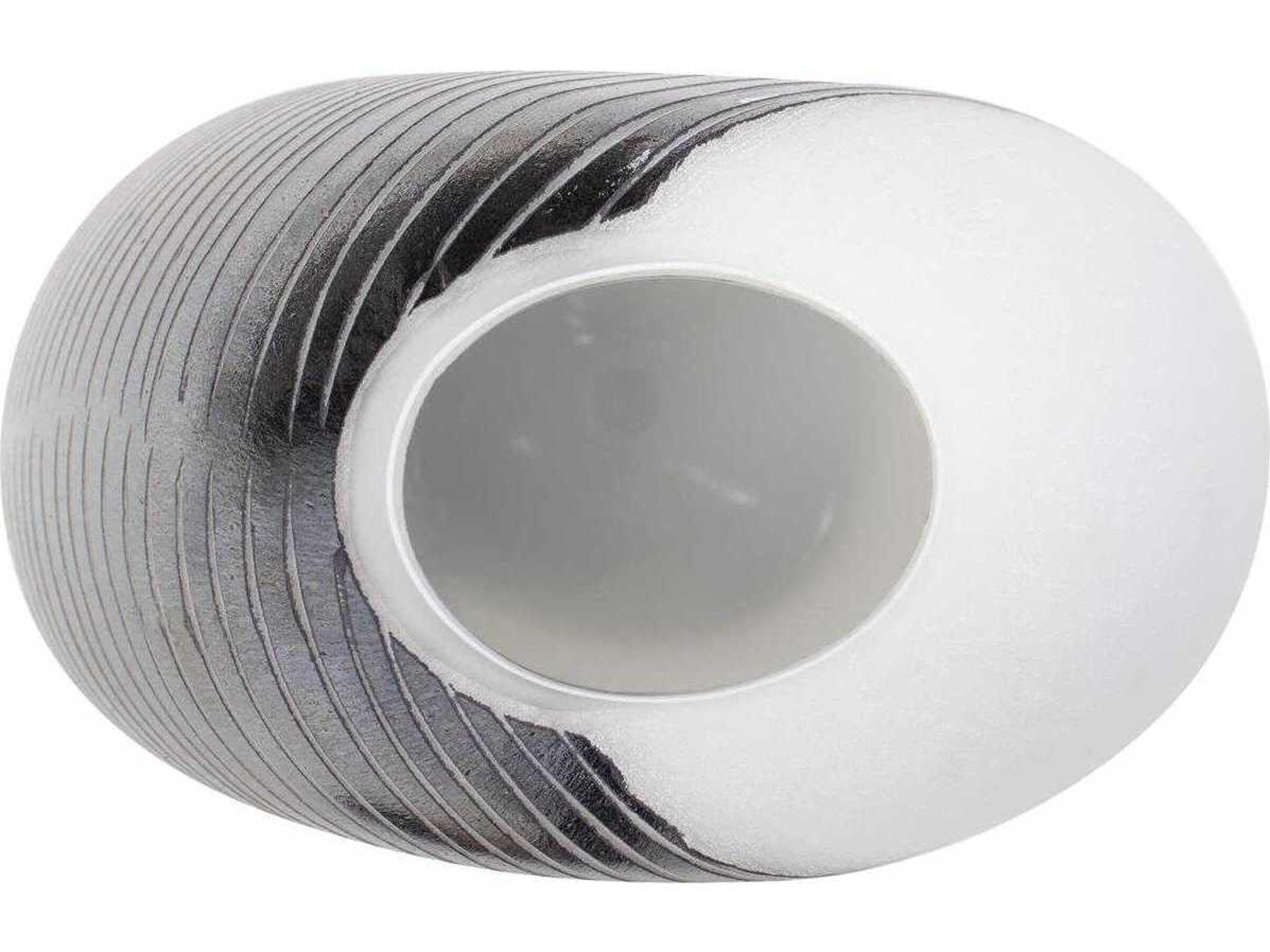 Howard Elliott Oxman Hypnotic Black White Vase