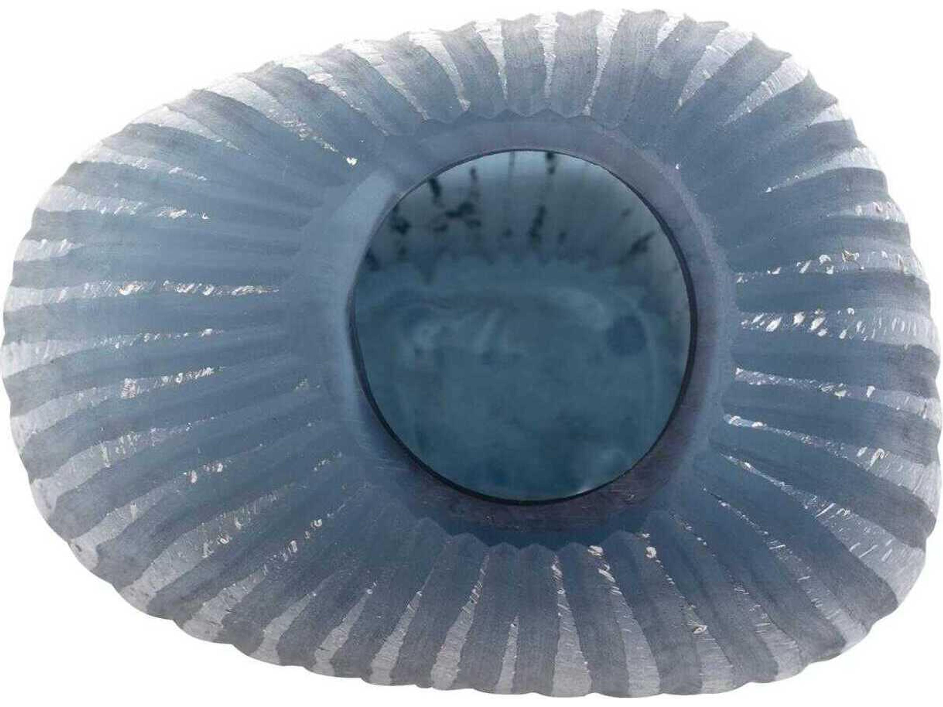 Howard Elliott Yale Blue Silver Asymmetrical Glass Vase