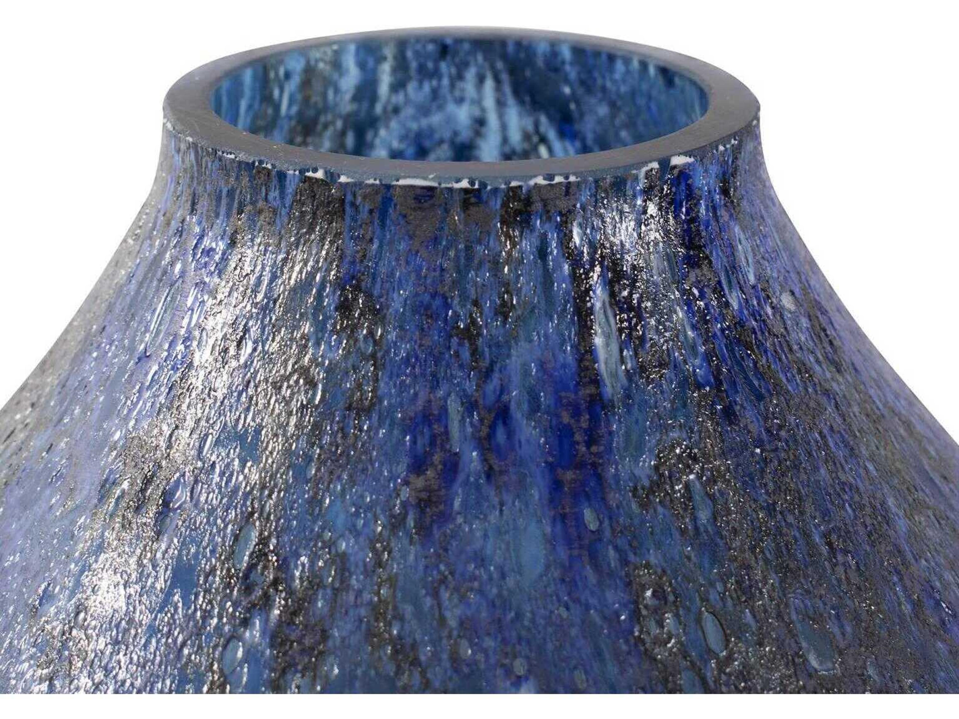 Howard Elliott Zynsky Azure Blue Art Glass Vase