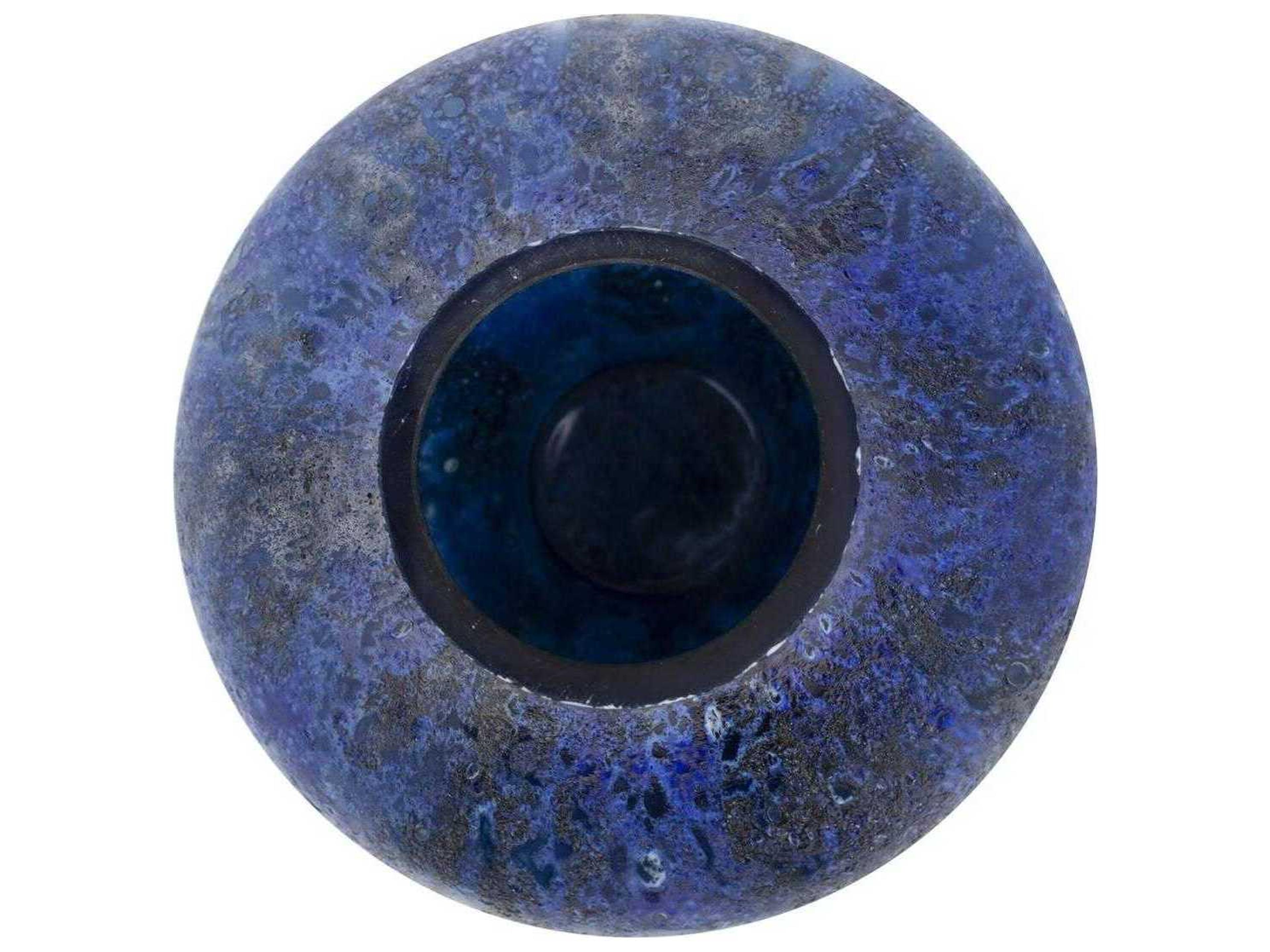 Howard Elliott Zynsky Azure Blue Art Glass Vase