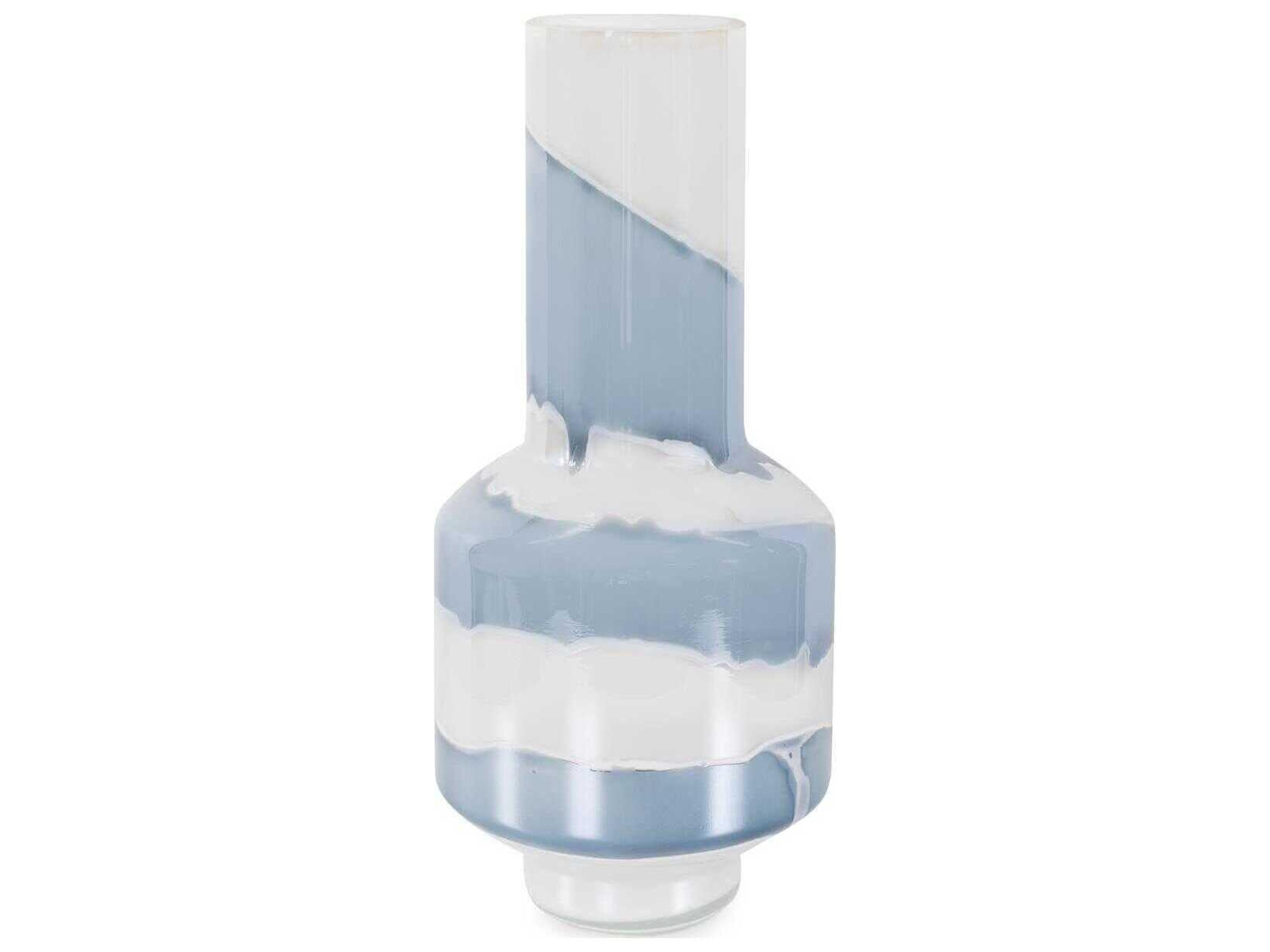 Howard Elliott Glacier Bay Layered Cylindrical Glass Bottle