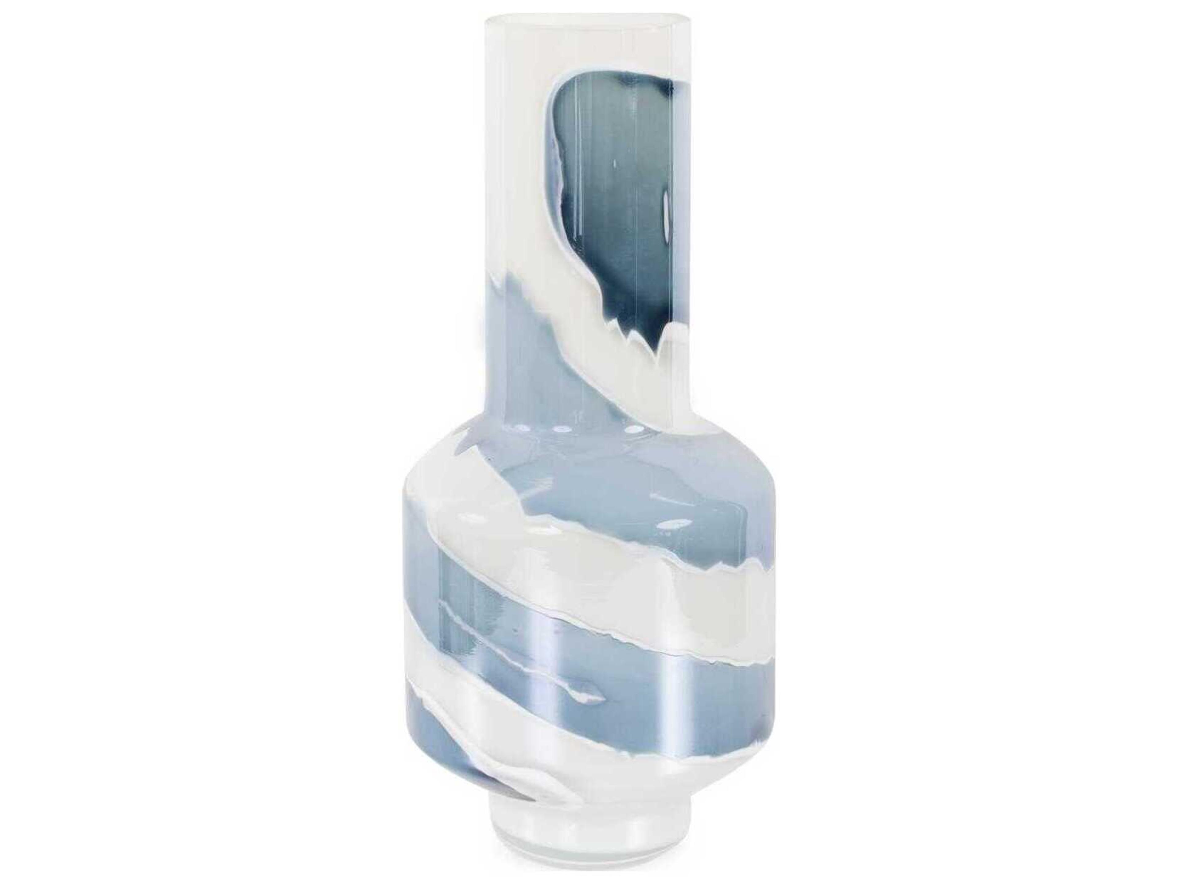 Howard Elliott Glacier Bay Layered Cylindrical Glass Bottle
