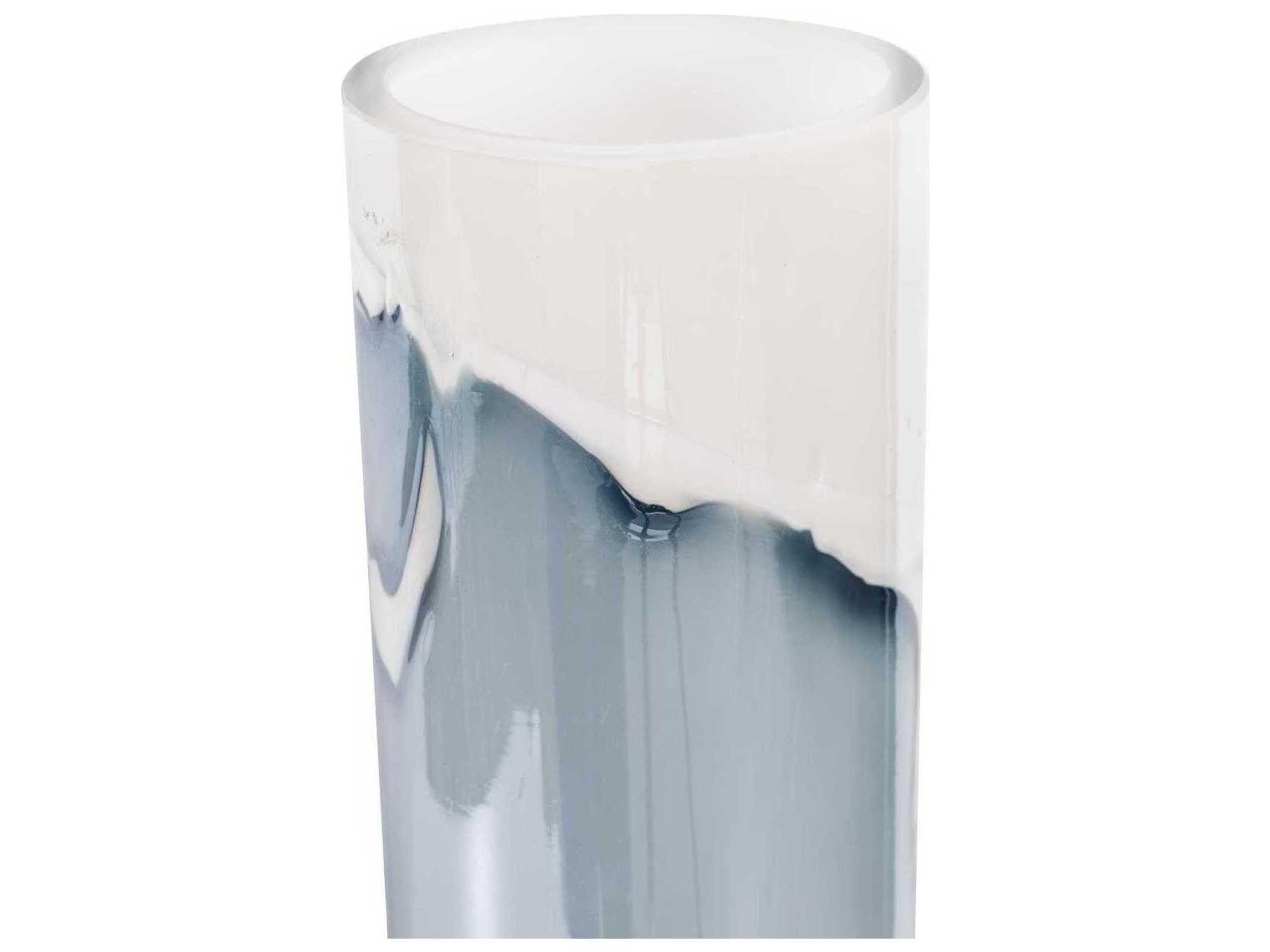 Howard Elliott Glacier Bay Layered Cylindrical Glass Vase