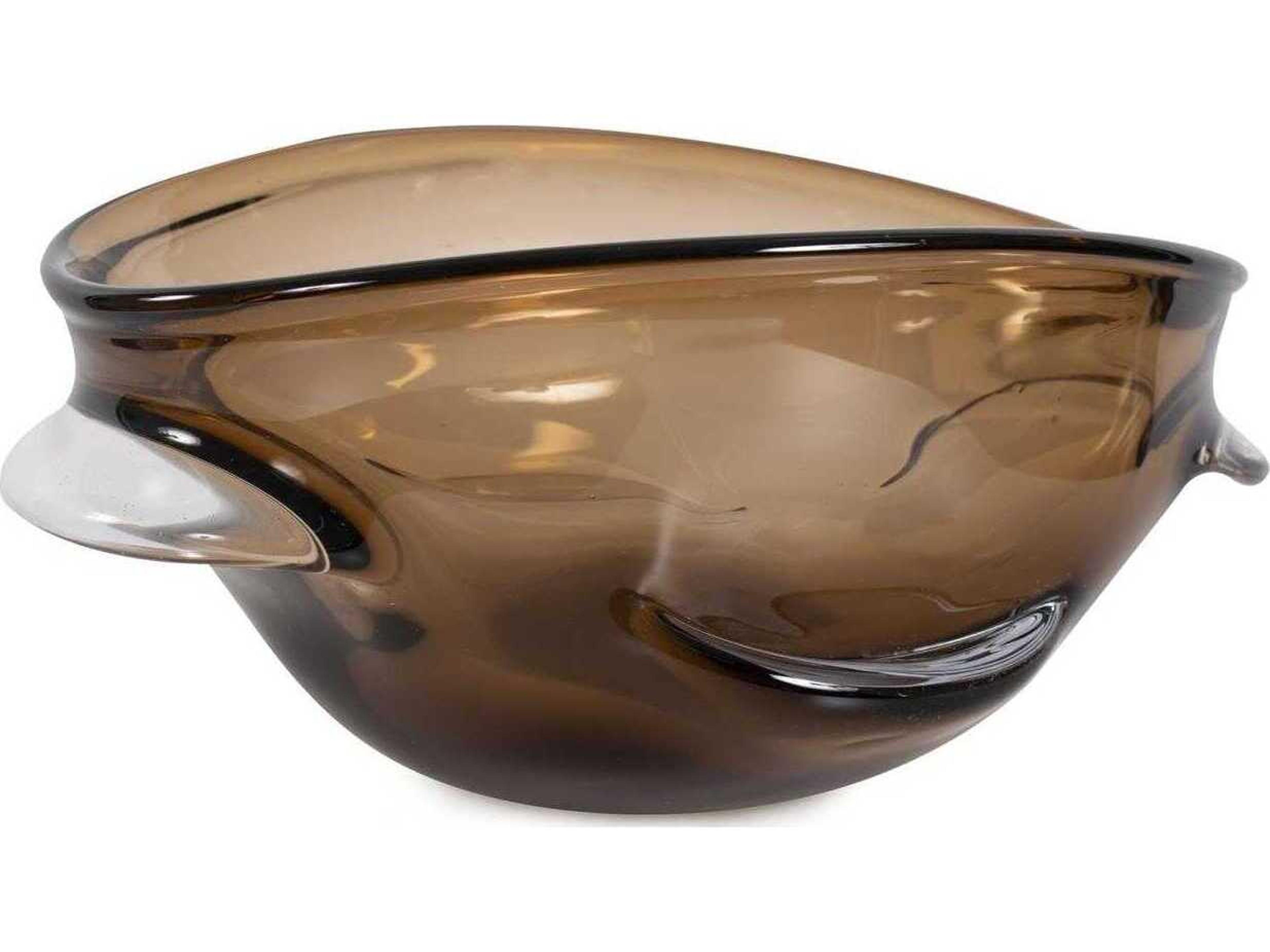 Smokey Umber Glass Decorative Bowl
