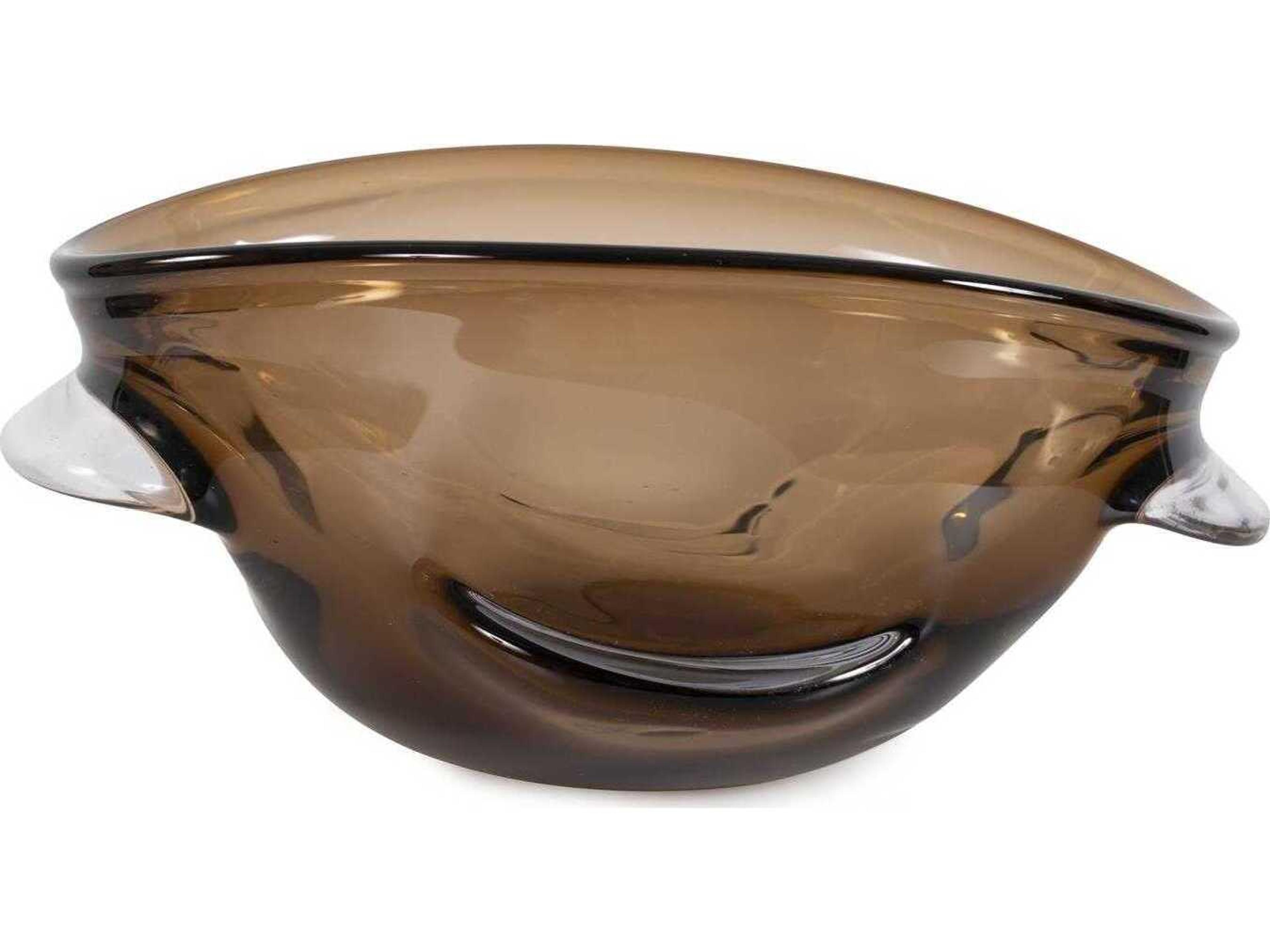 Howard Elliott Smokey Umber Glass Decorative Bowl