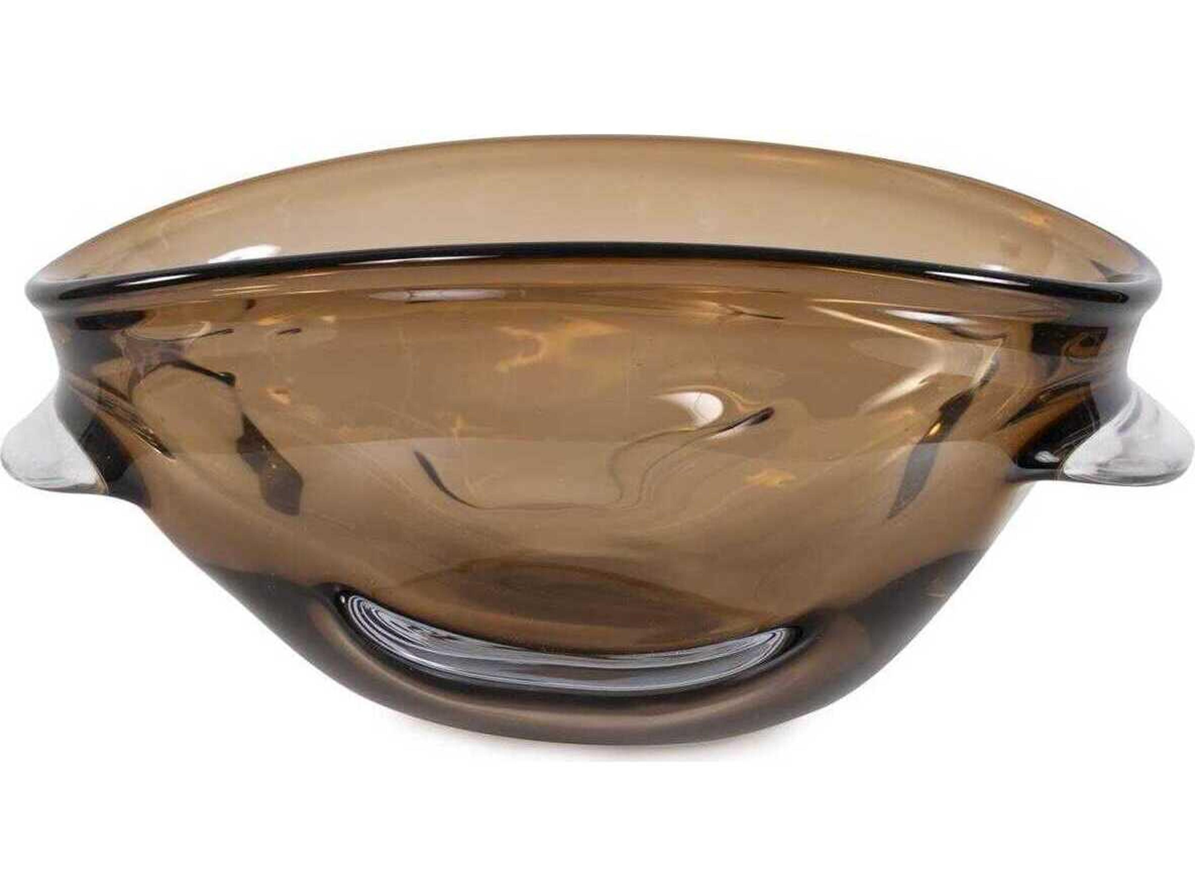 Howard Elliott Smokey Umber Glass Decorative Bowl