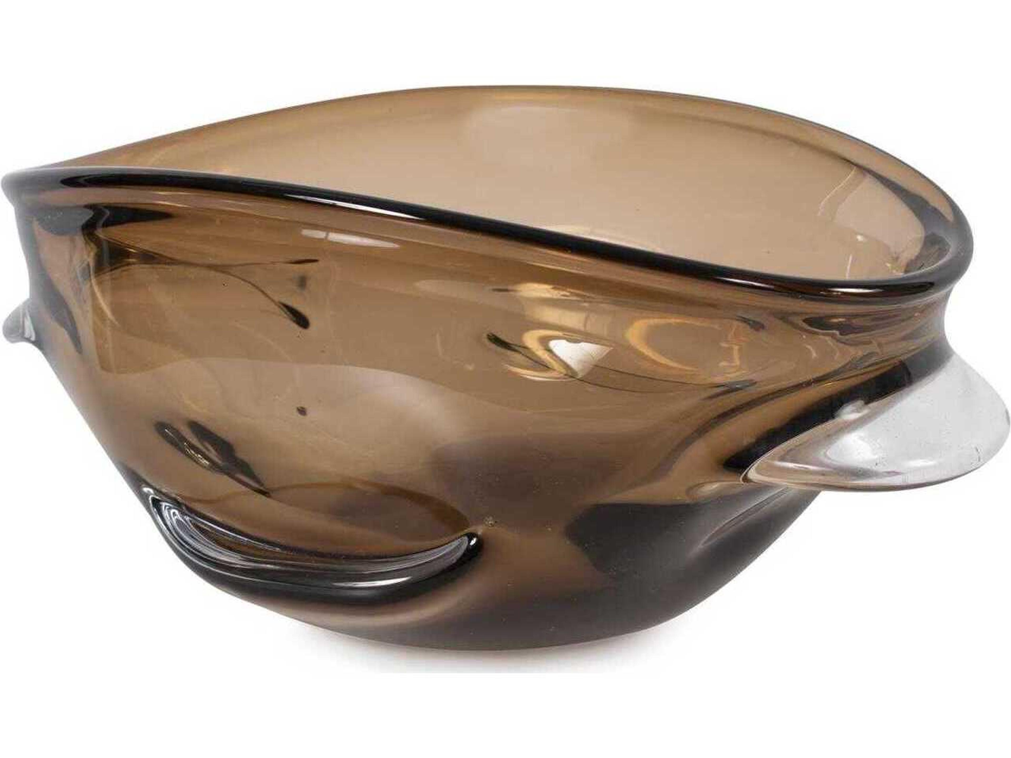 Howard Elliott Smokey Umber Glass Decorative Bowl