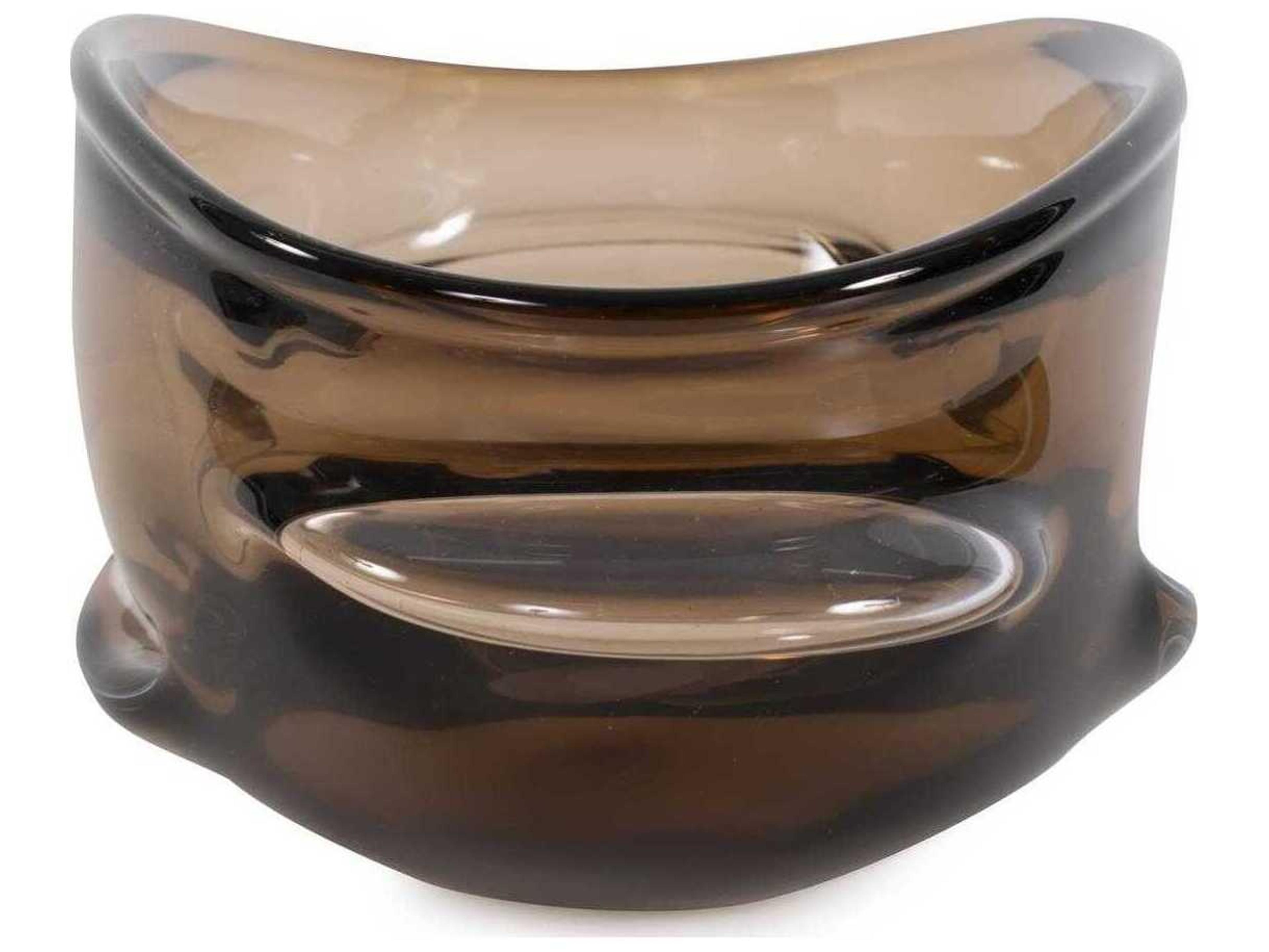 Howard Elliott Smokey Umber Glass Decorative Bowl
