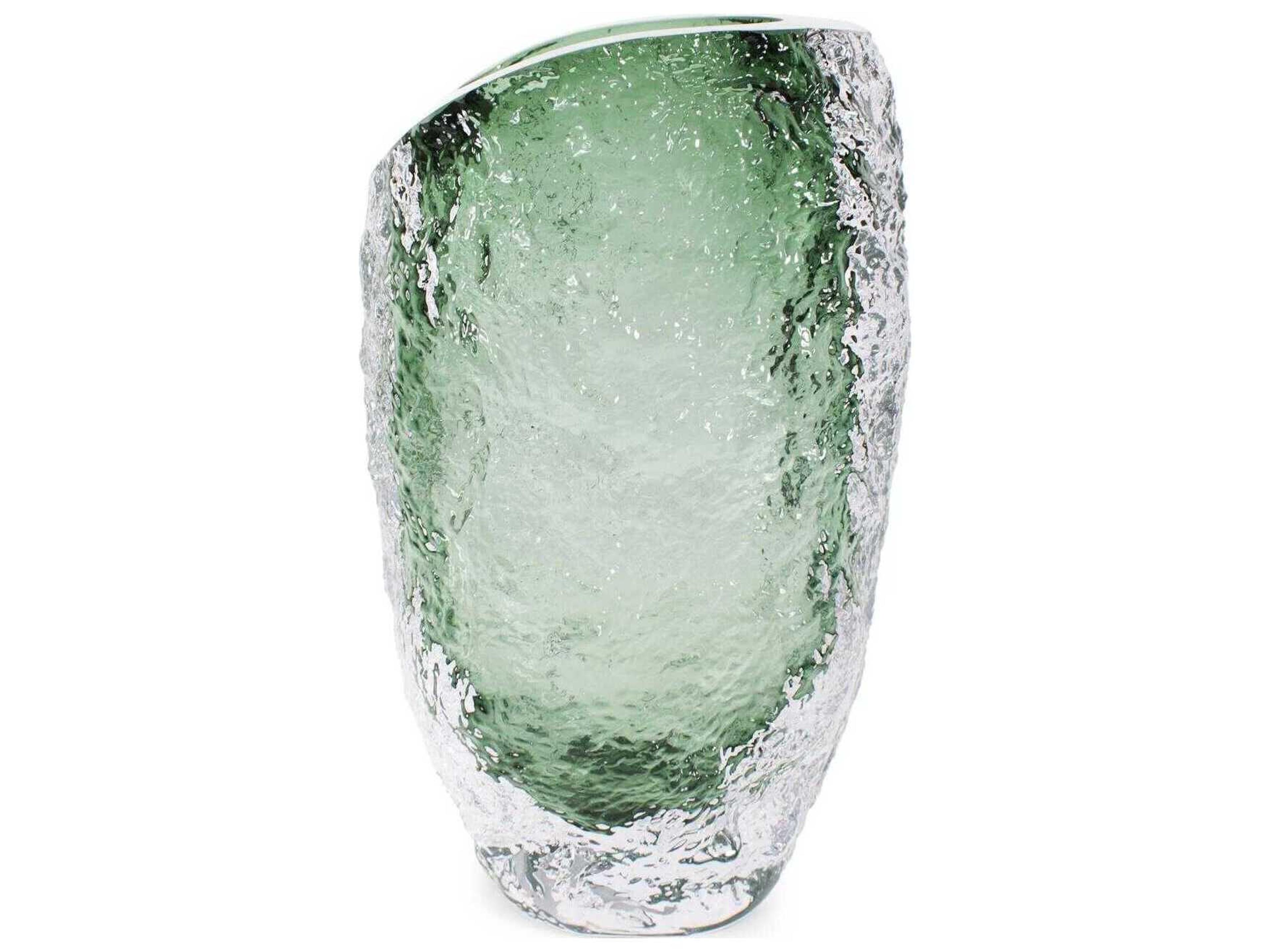 Emerald Crystalized Glass Vase