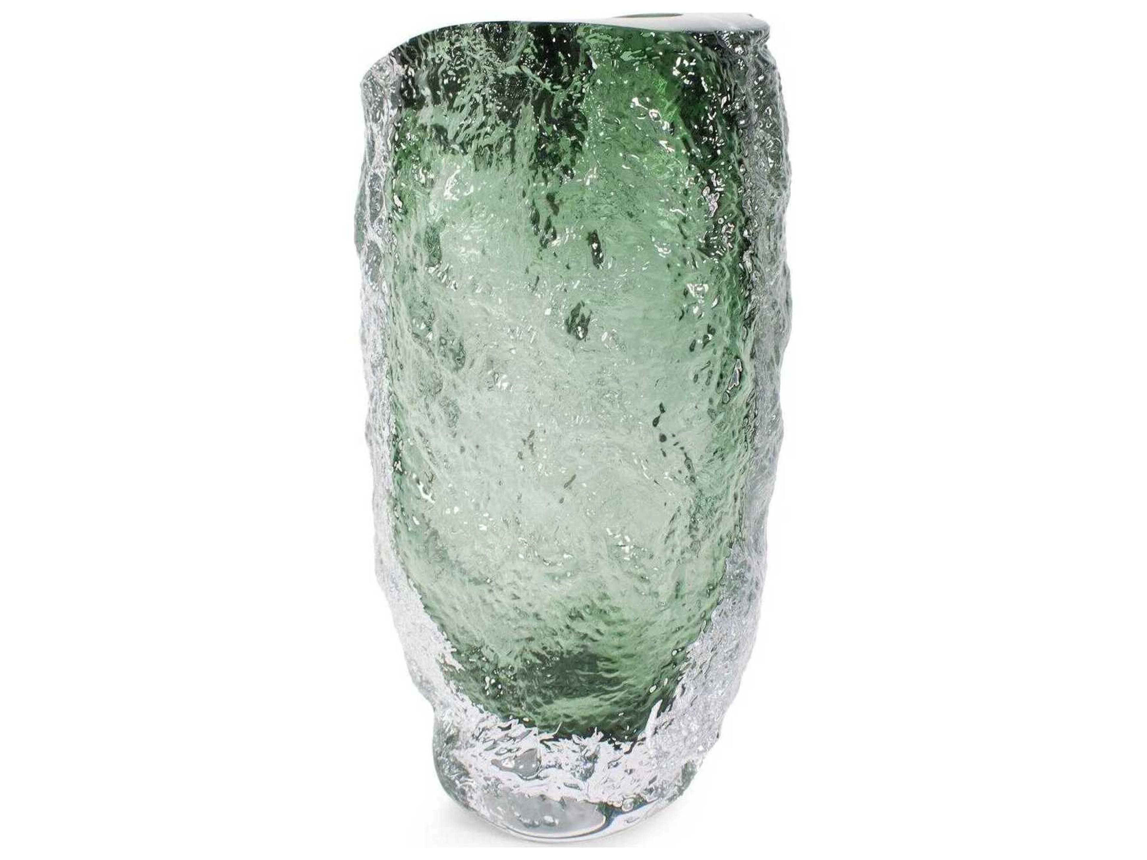 Howard Elliott Emerald Crystalized Glass Vase