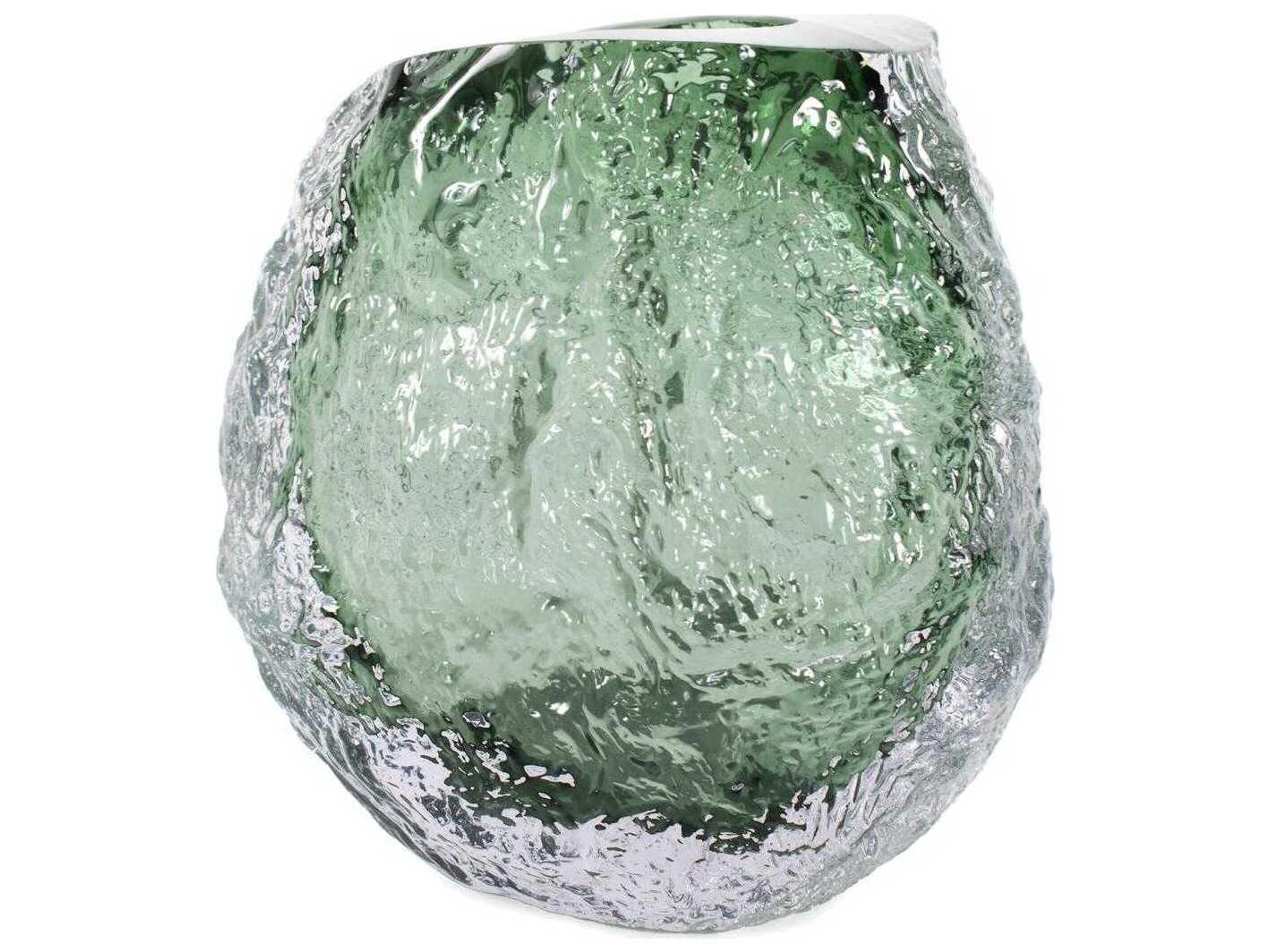 Howard Elliott Emerald Crystalized Glass Vase