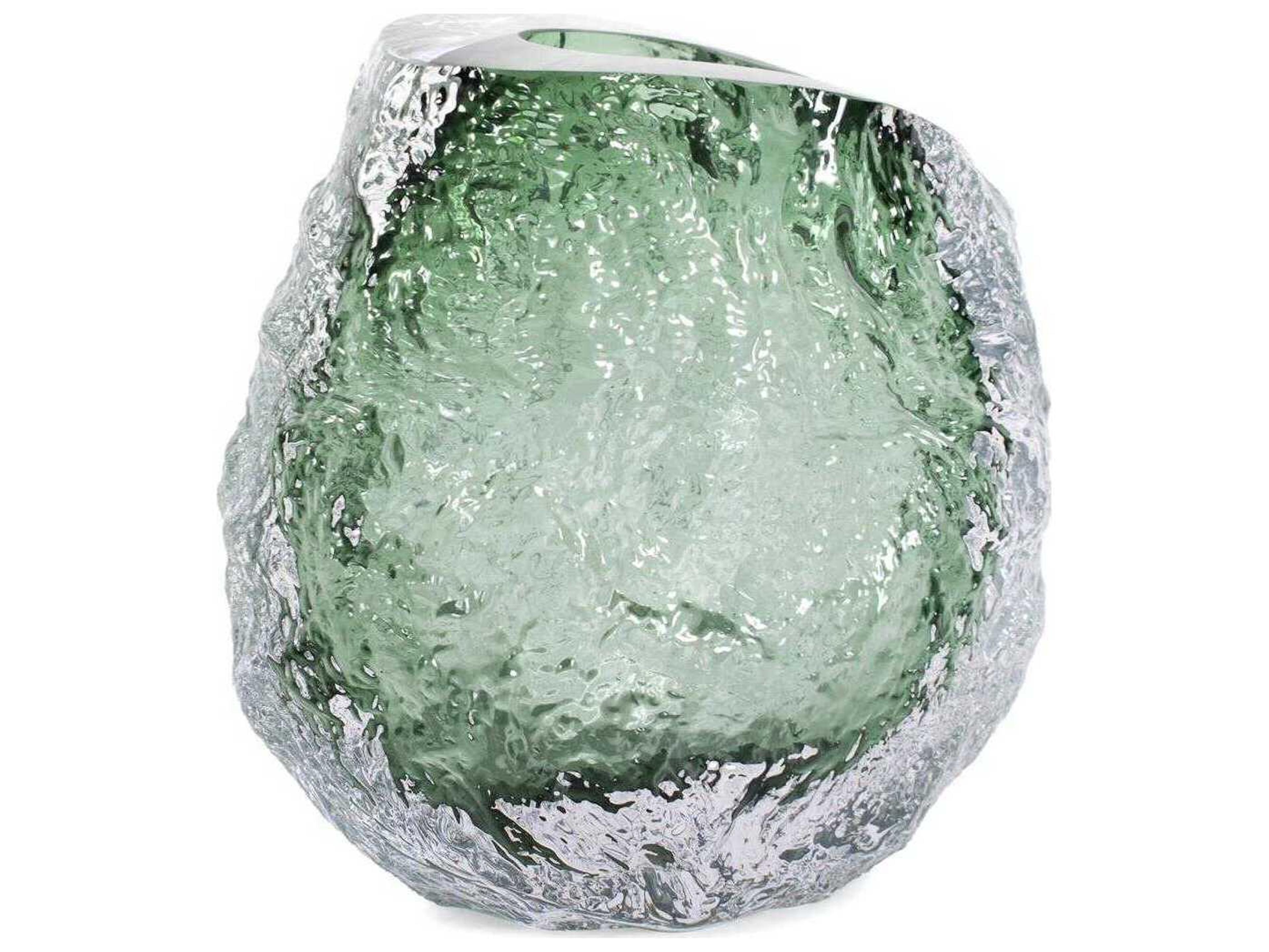Howard Elliott Emerald Crystalized Glass Vase