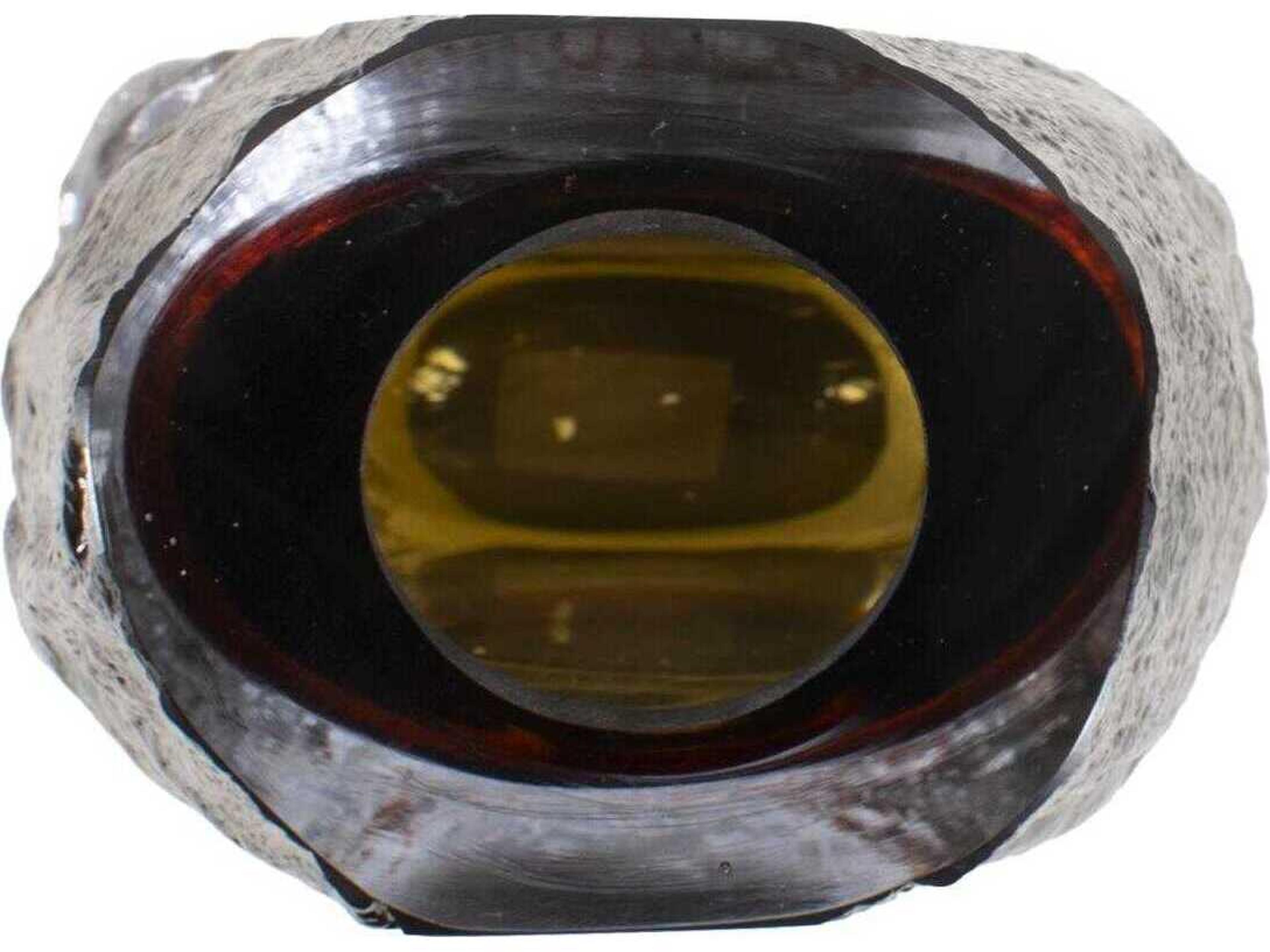 Howard Elliott Dusty Olive Crystalized Glass Vase