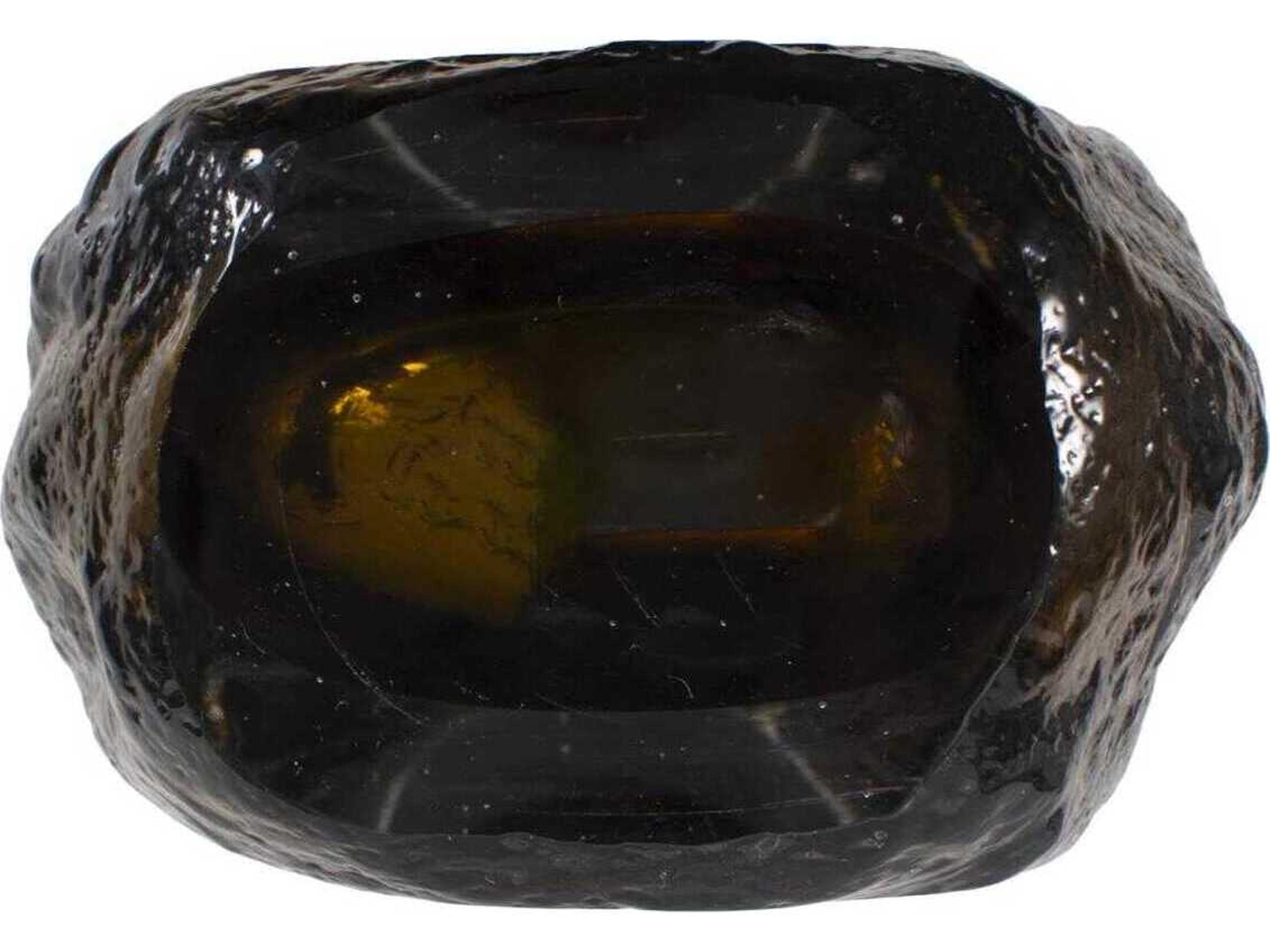 Howard Elliott Dusty Olive Crystalized Glass Vase