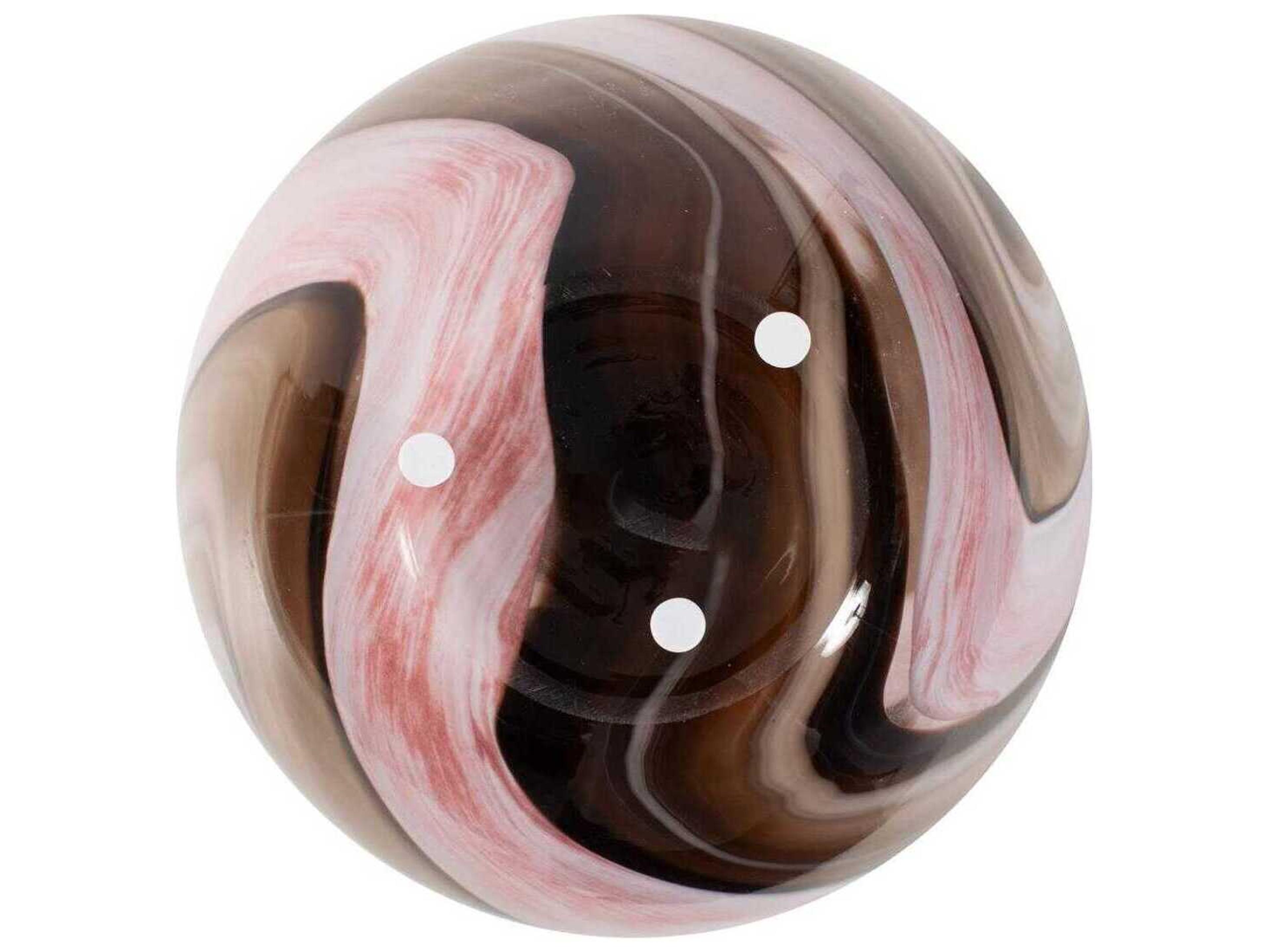 Howard Elliott Pink Brown Neapolitain Glass Vase