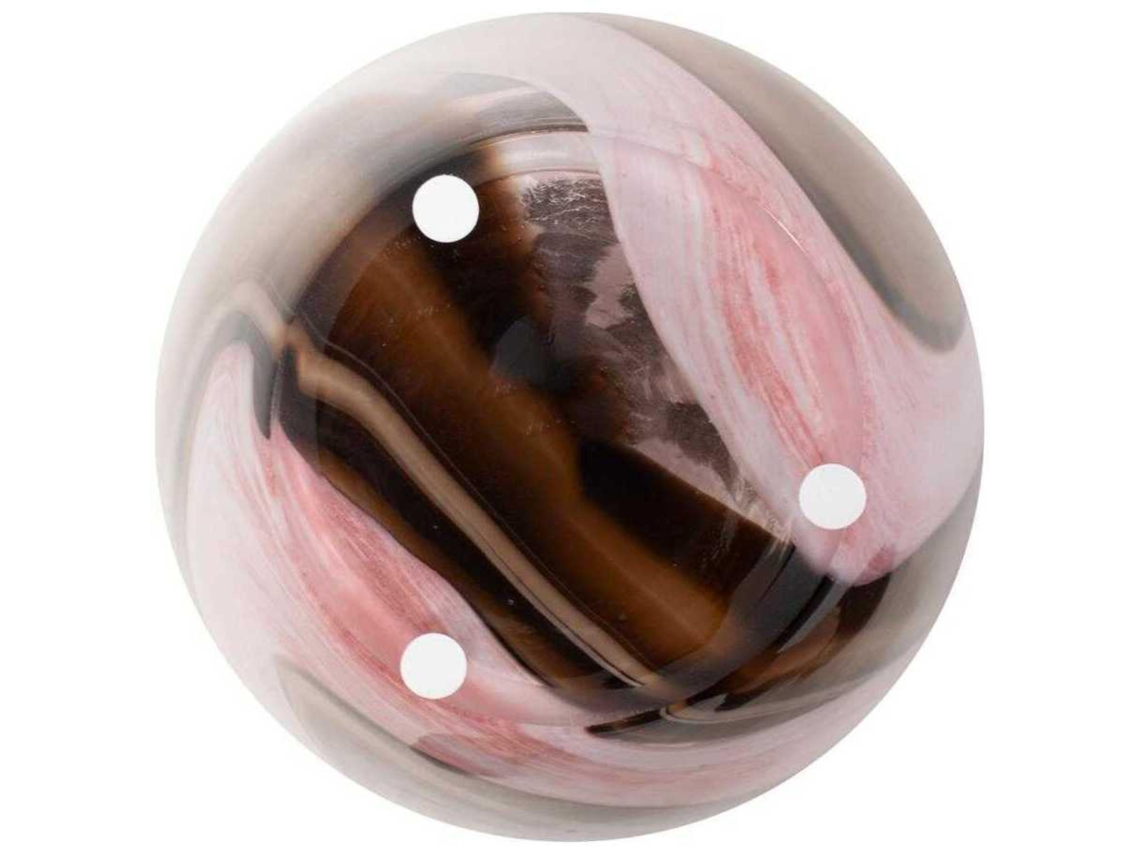 Howard Elliott Pink Brown Neapolitain Glass Vase