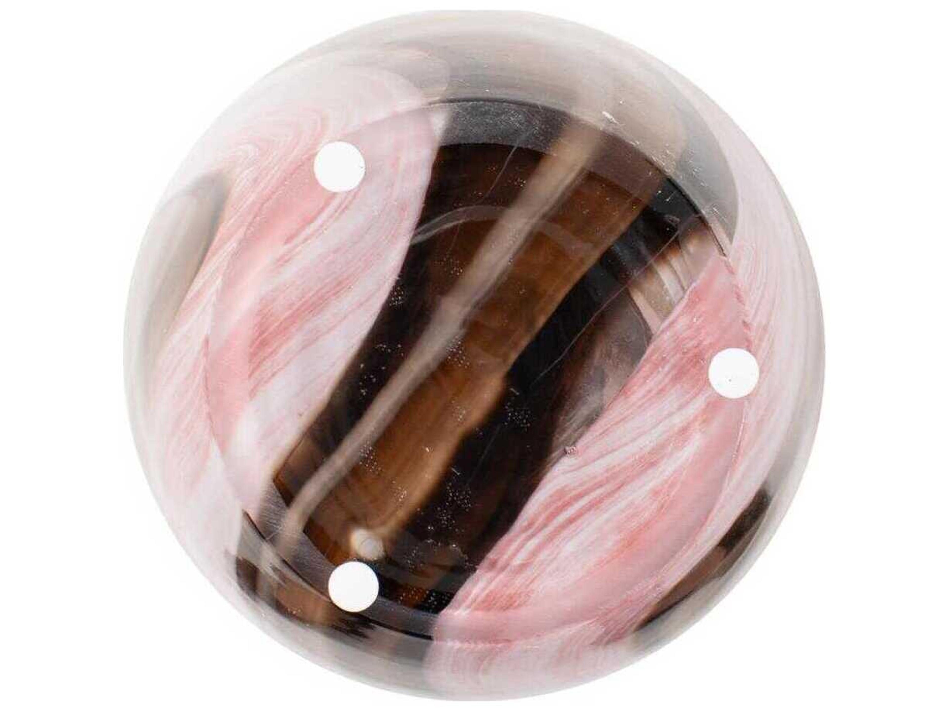 Howard Elliott Pink Brown Neapolitain Glass Vase