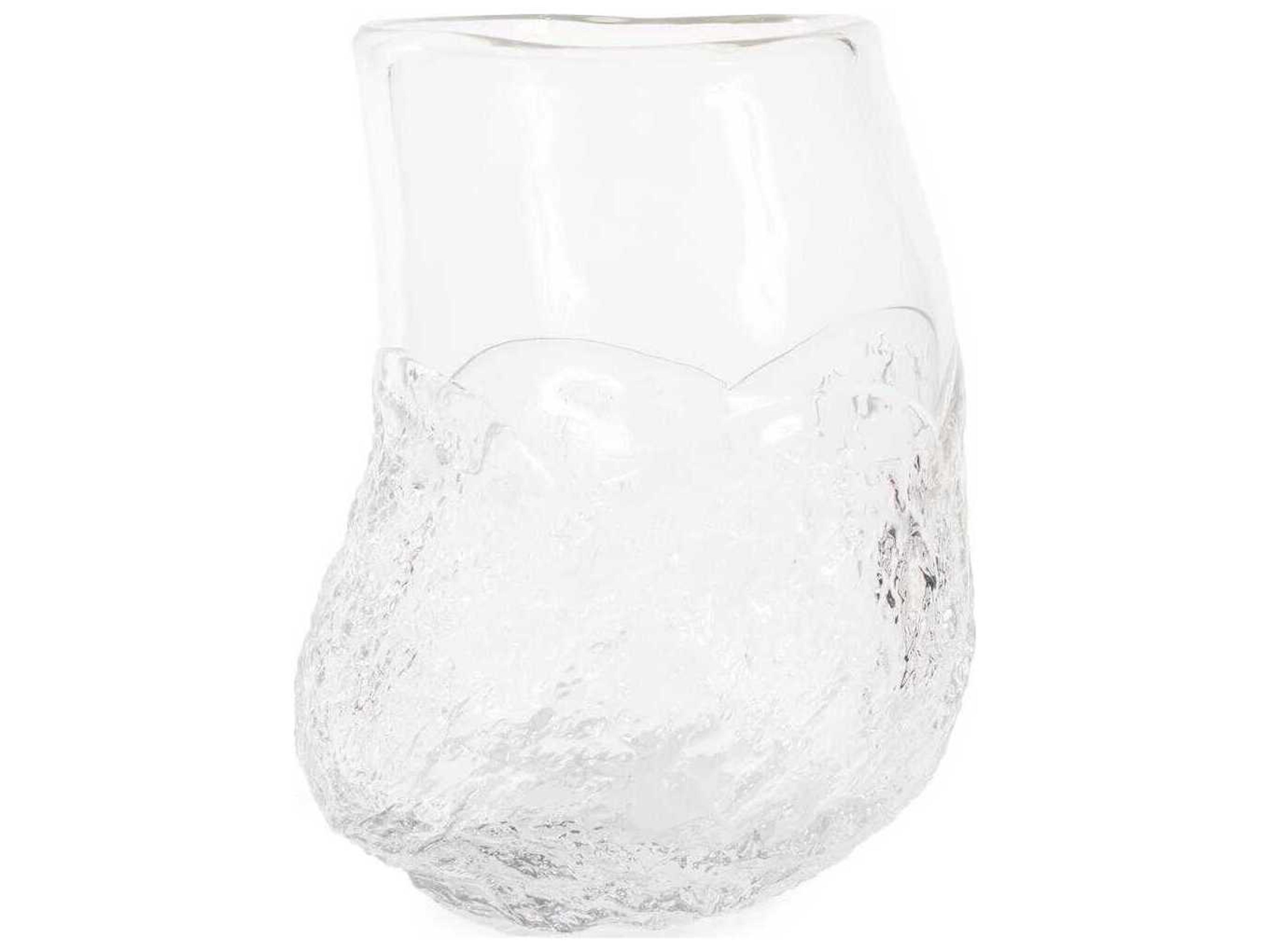 Howard Elliott Portage Ice Clear Abstract Glass Vase