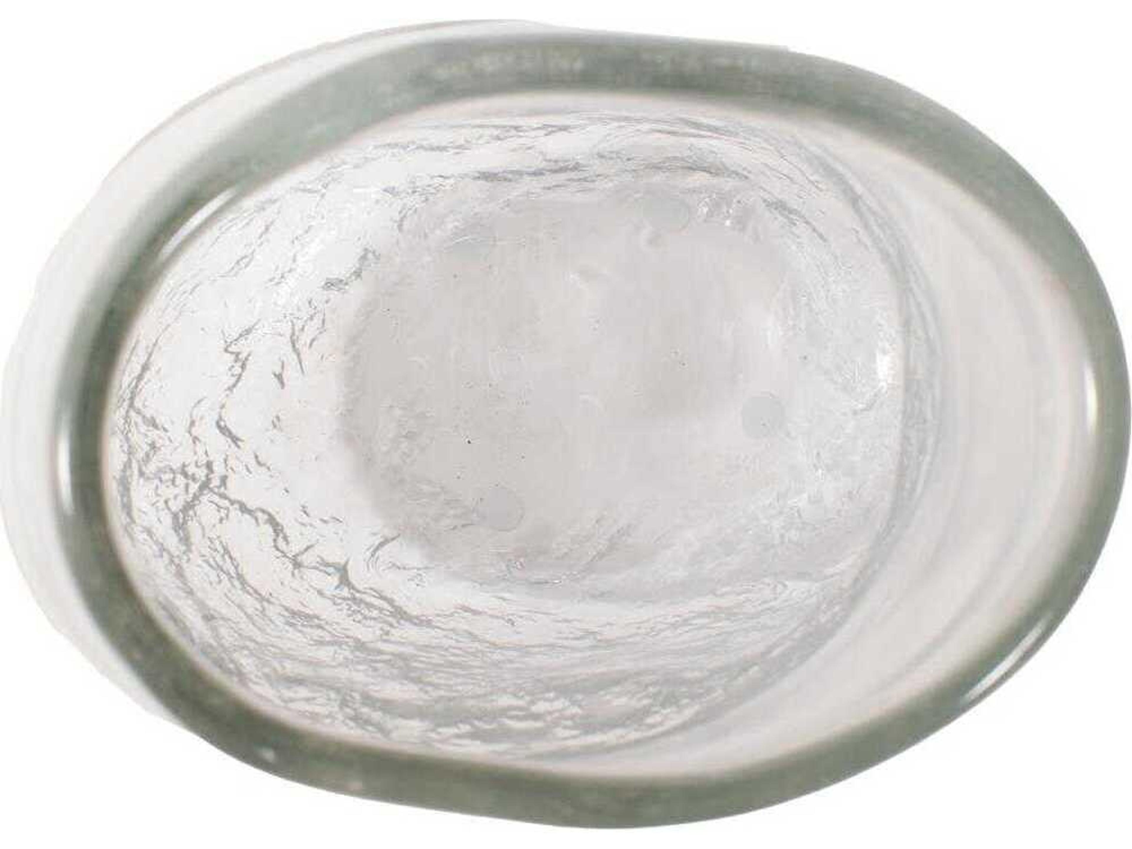 Howard Elliott Portage Ice Clear Abstract Glass Vase