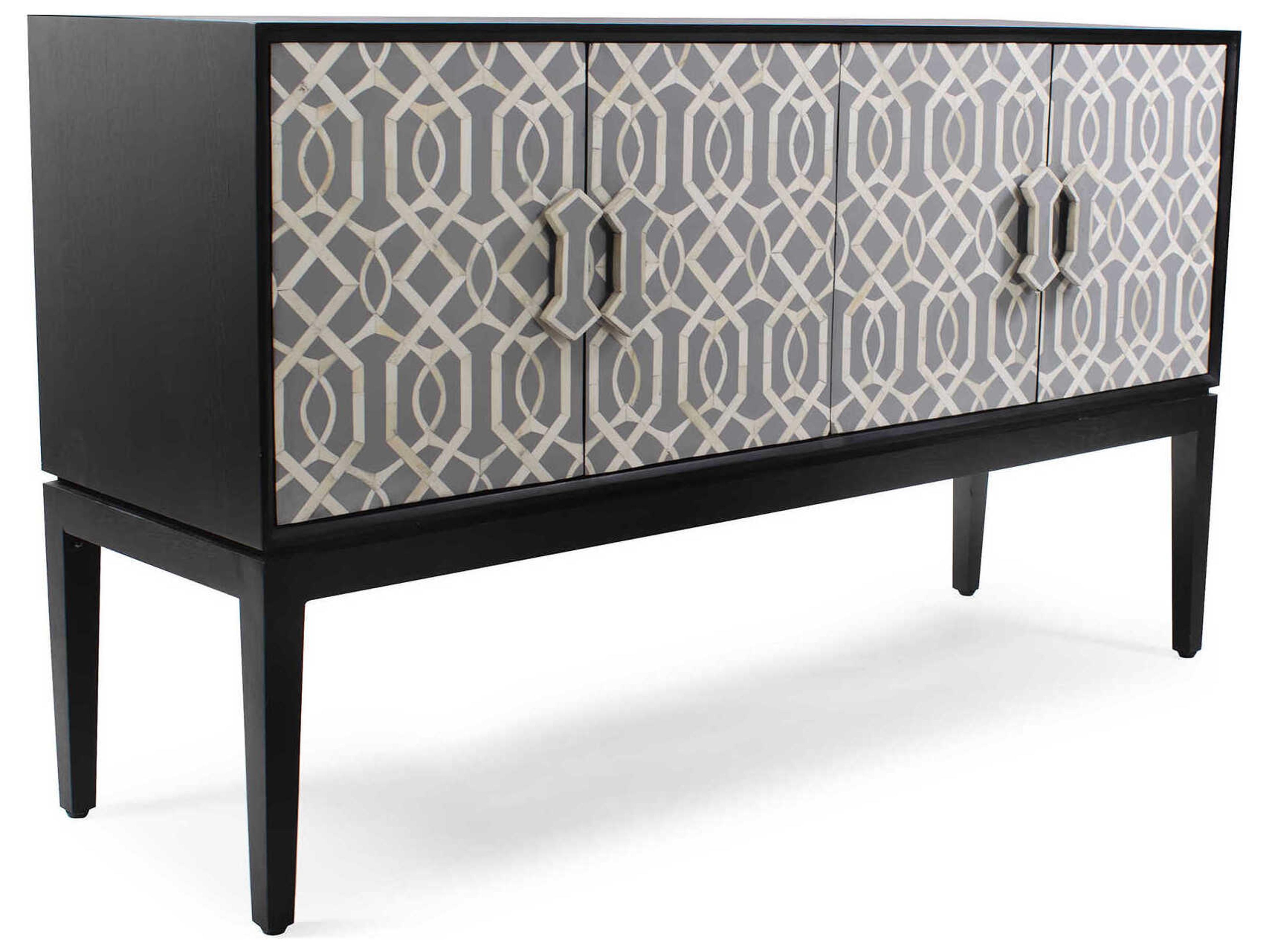 Howard Elliott Shearer 60" Black Gray White Sideboard