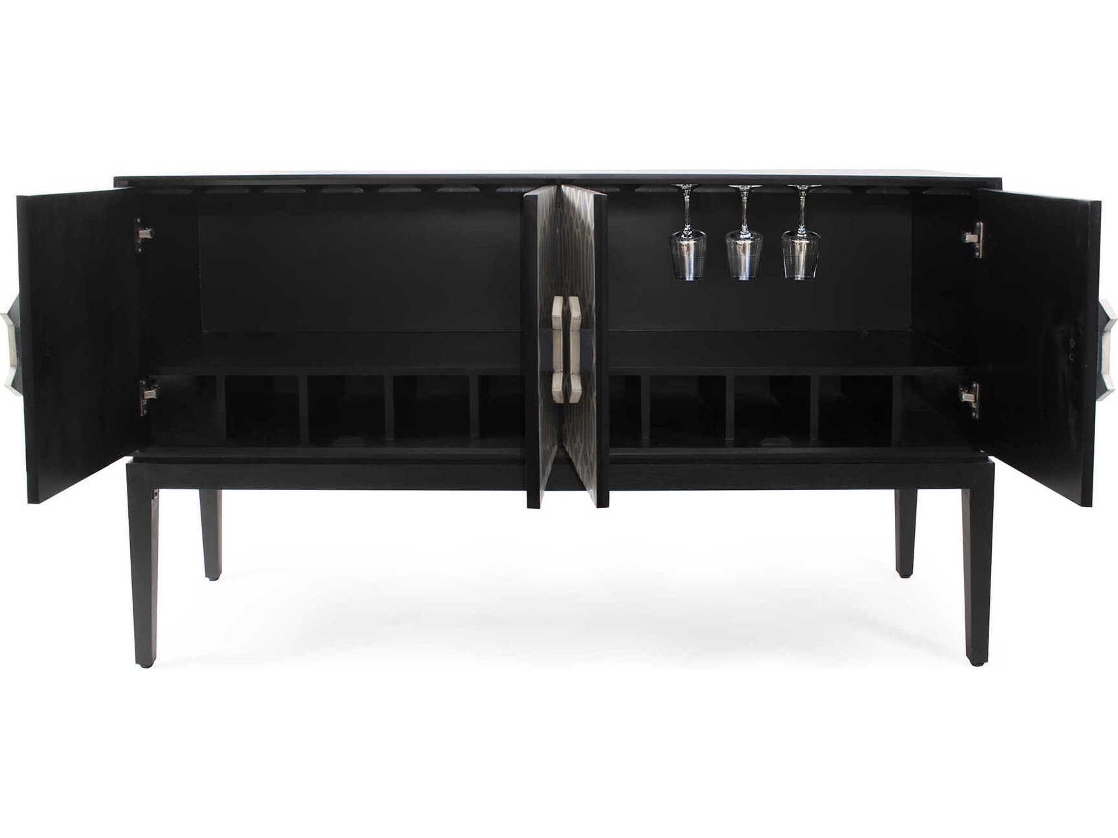 Howard Elliott Shearer 60" Black Gray White Sideboard