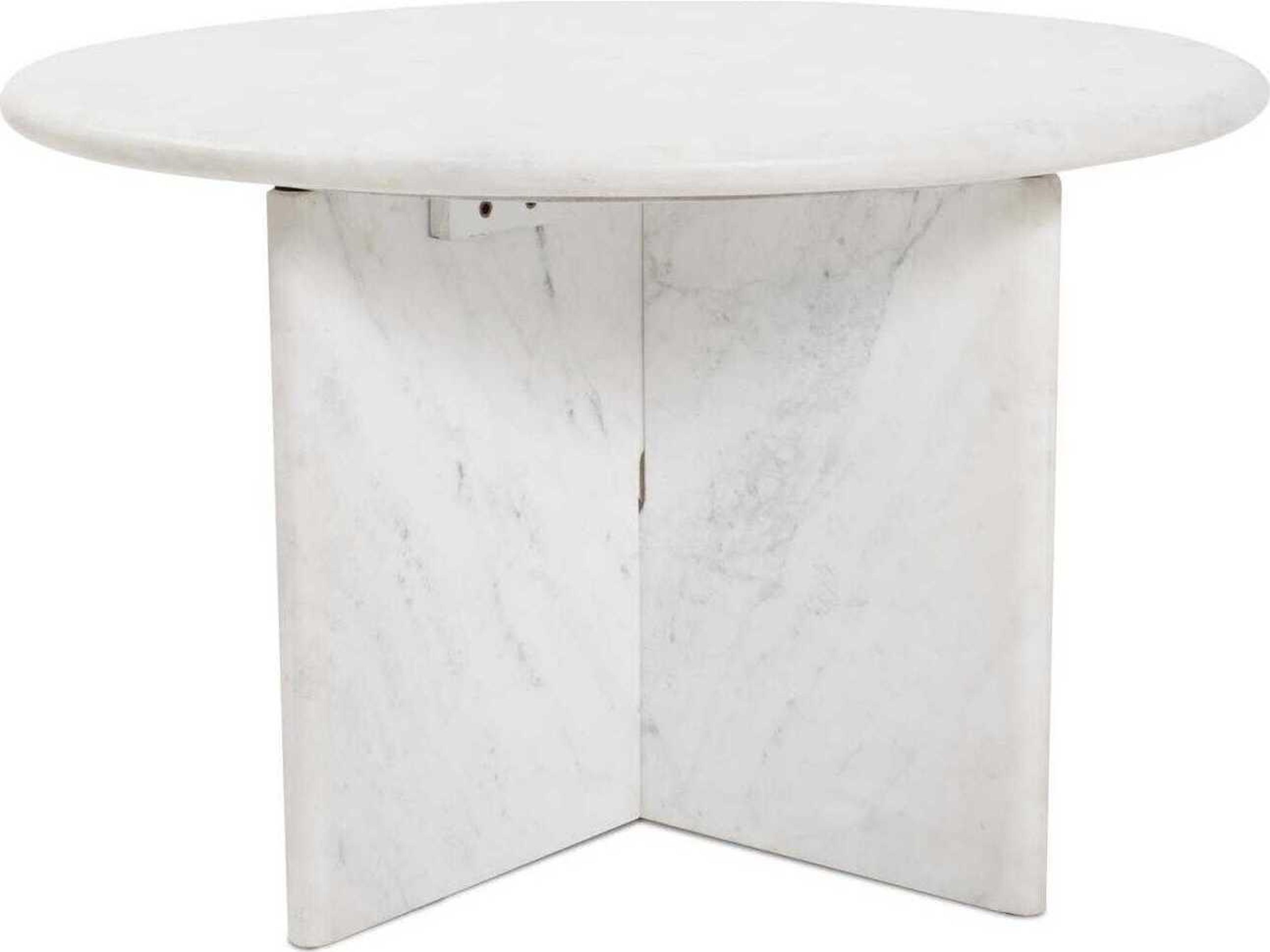 Howard Elliott Amara Round Marbled White Coffee Table