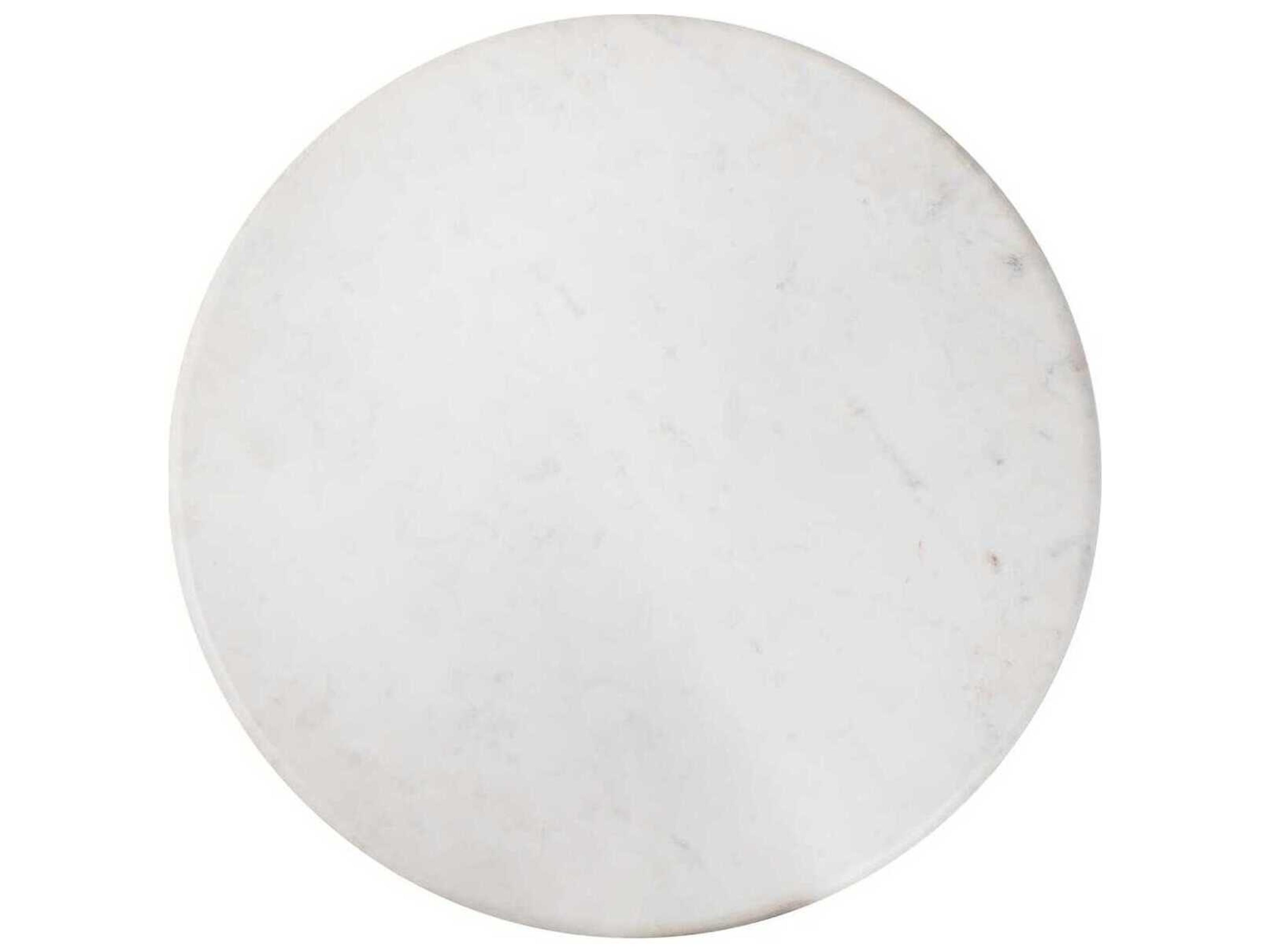 Howard Elliott Amara Round Marbled White Coffee Table