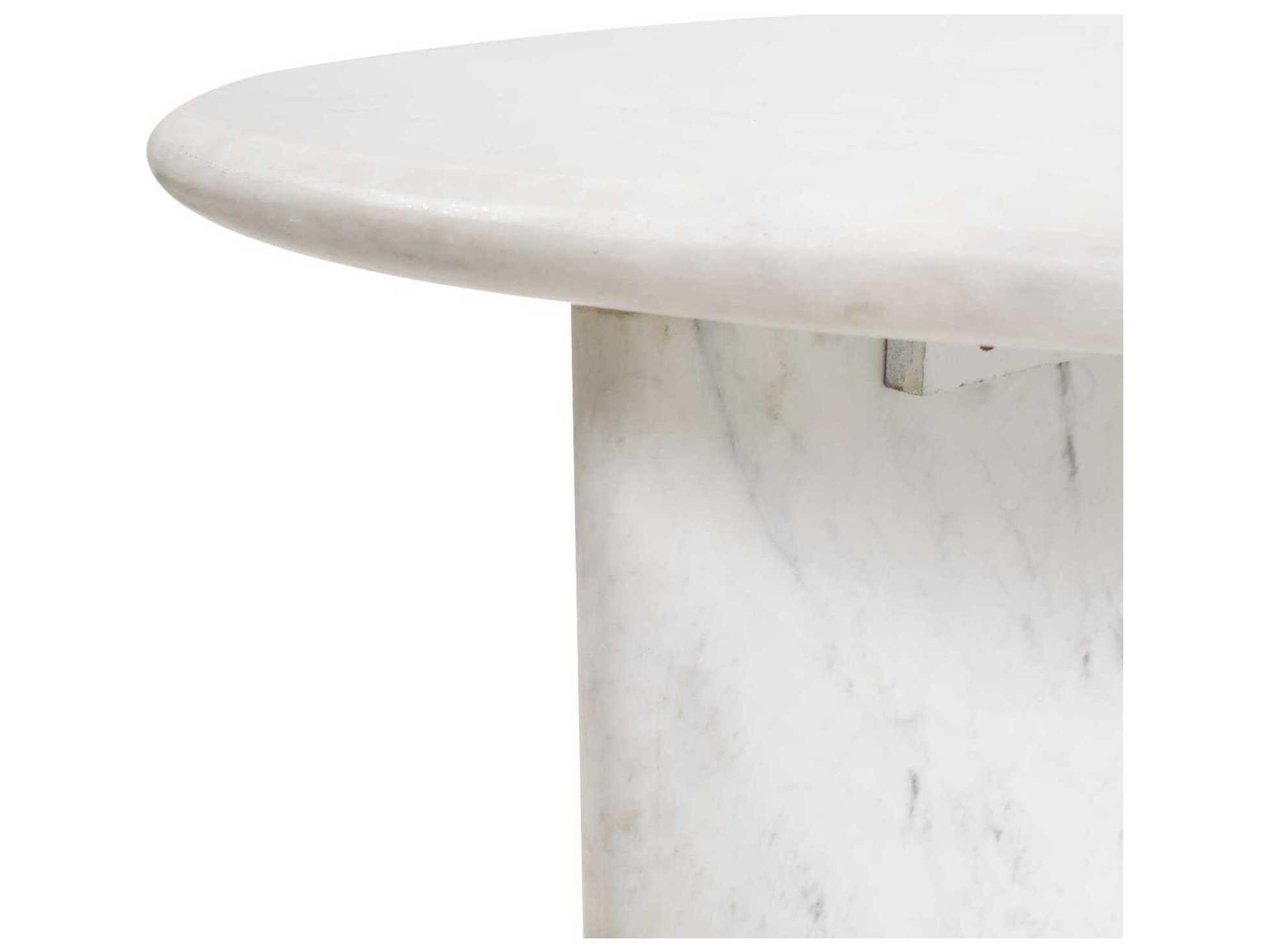 Howard Elliott Amara Round Marbled White Coffee Table
