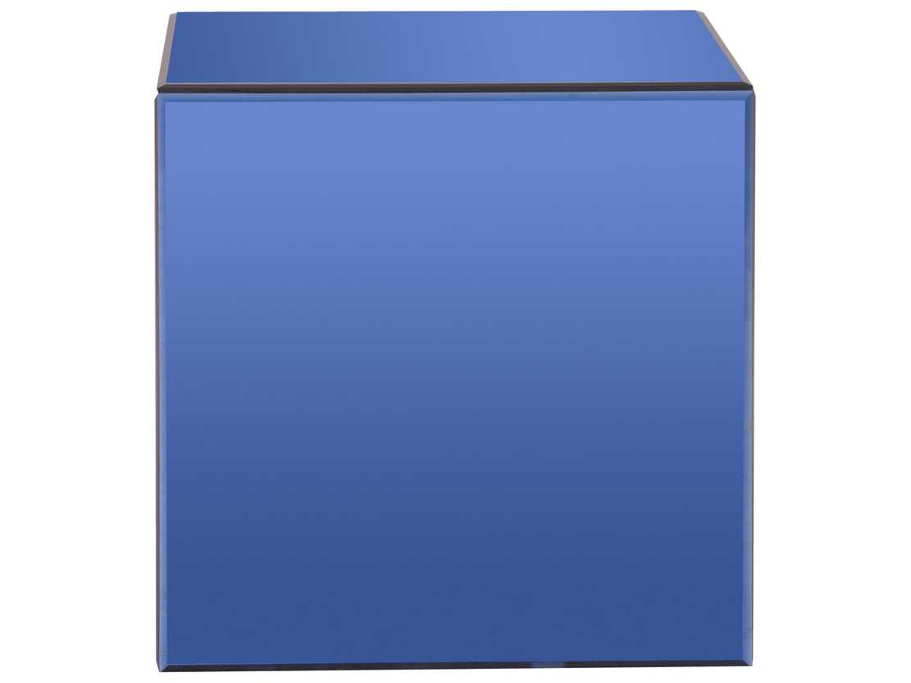 Howard Elliott Mirrored Cube Square Glass End Table