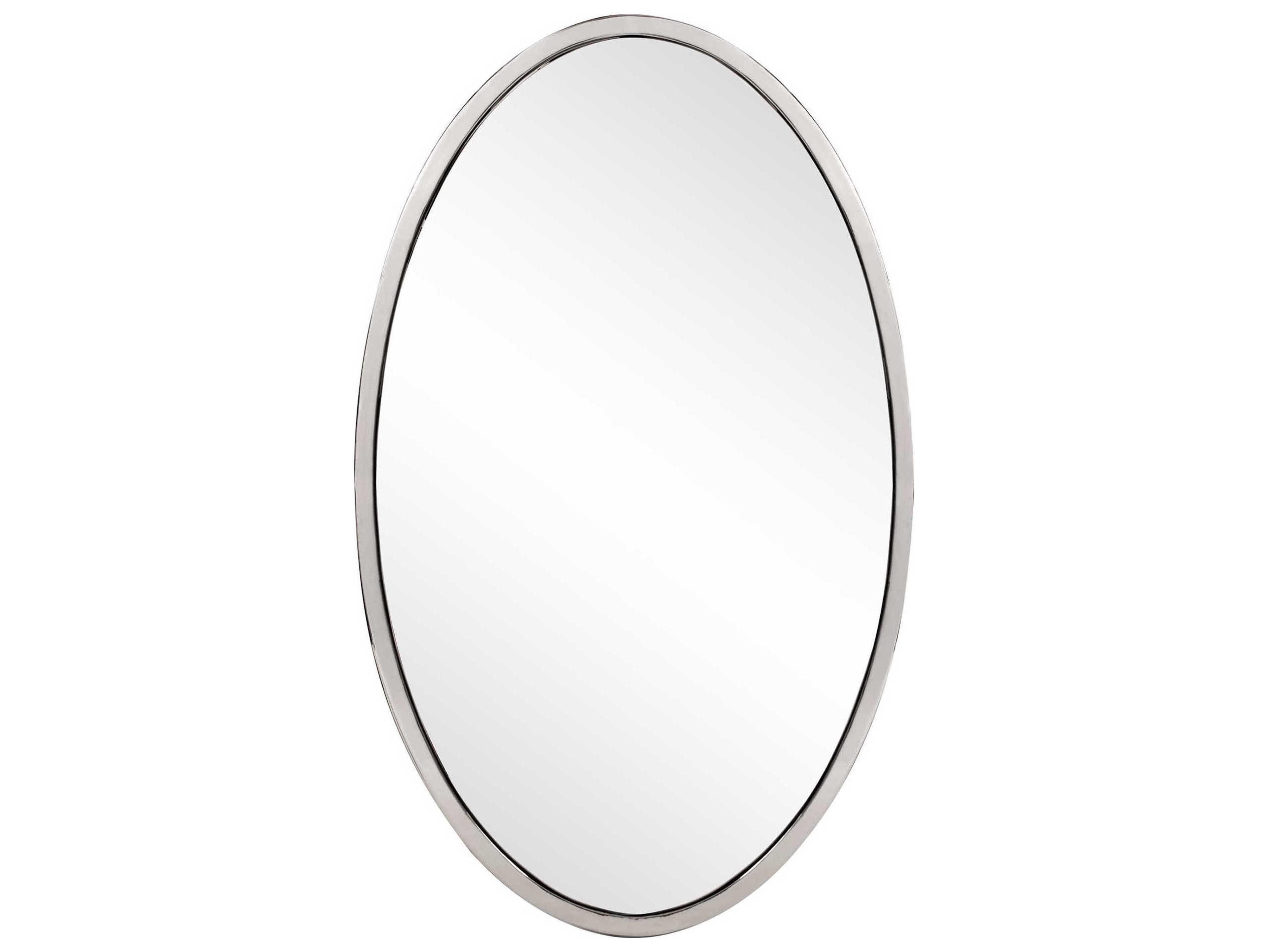Howard Elliott Simone Stainless Steel Oval Wall Mirror