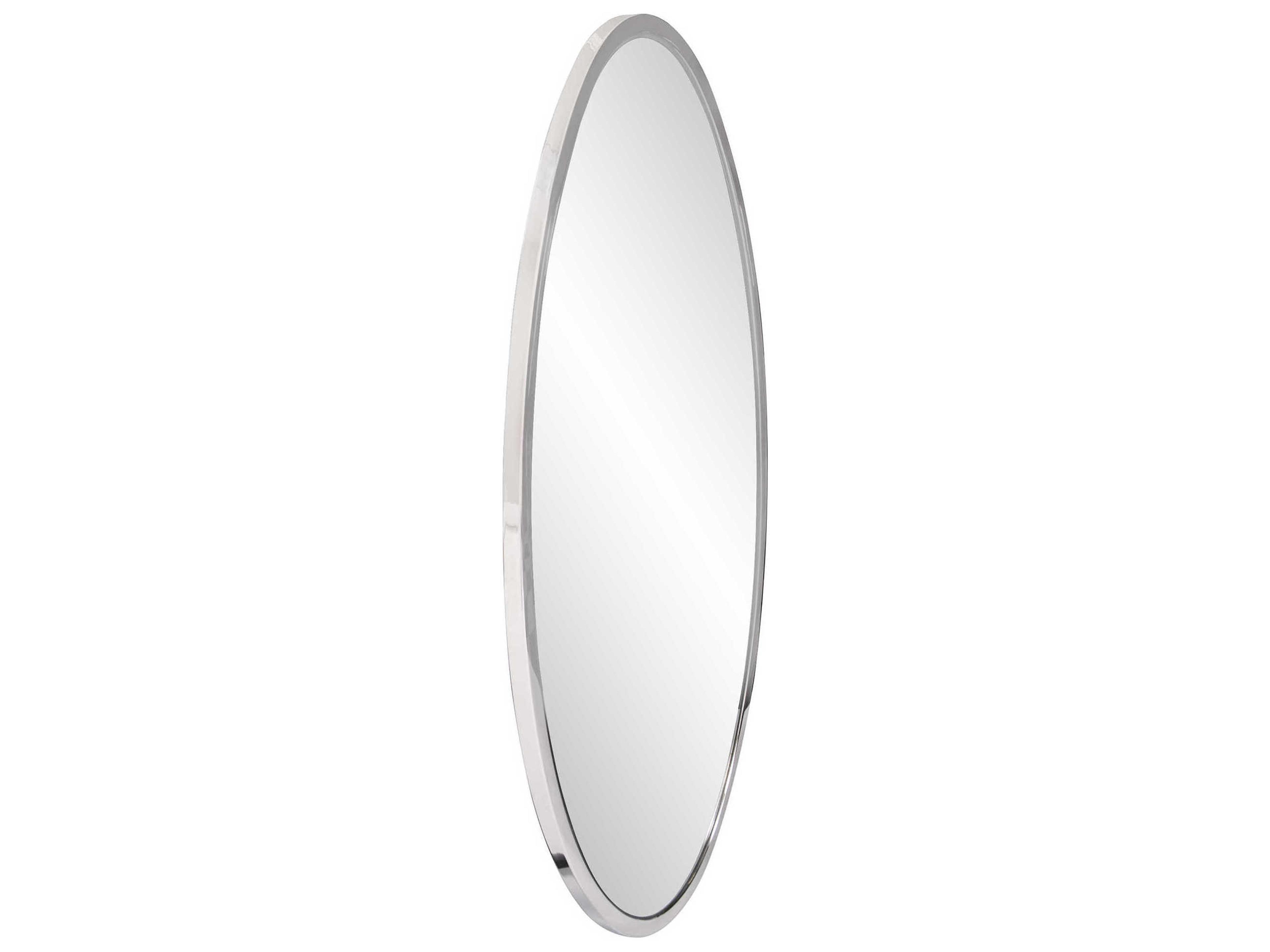 Howard Elliott Simone Stainless Steel Oval Wall Mirror