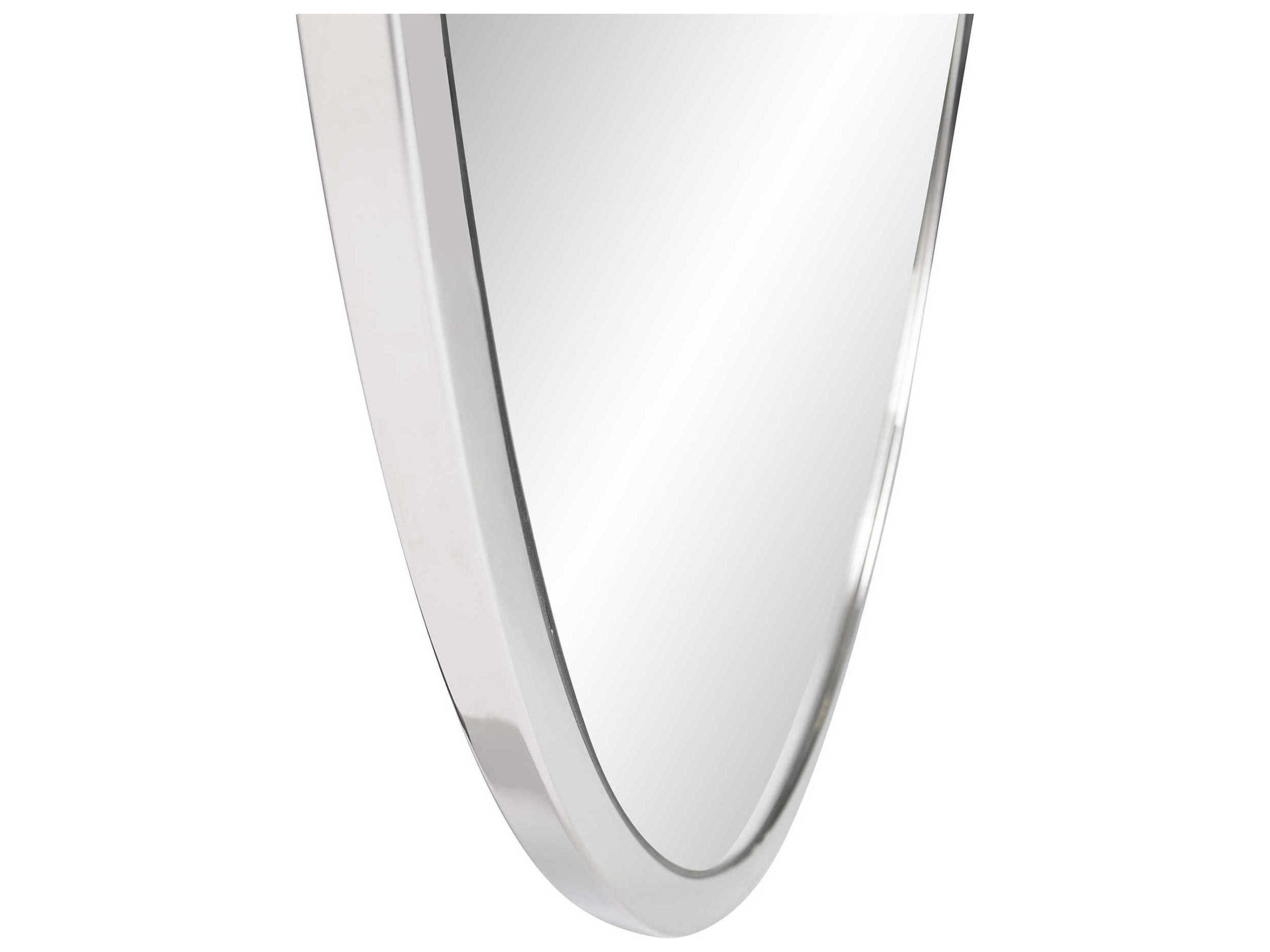 Howard Elliott Simone Stainless Steel Oval Wall Mirror
