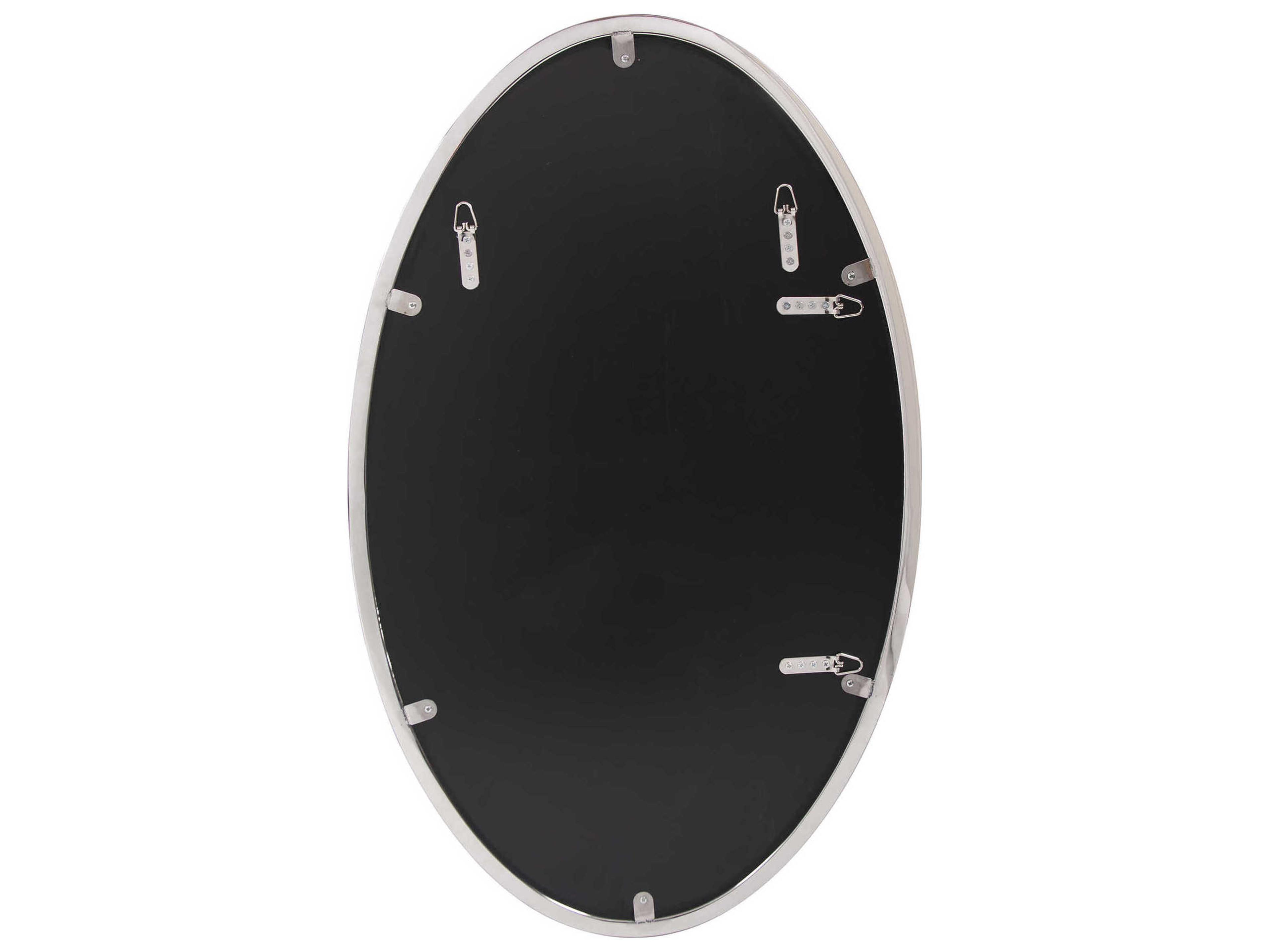 Howard Elliott Simone Stainless Steel Oval Wall Mirror