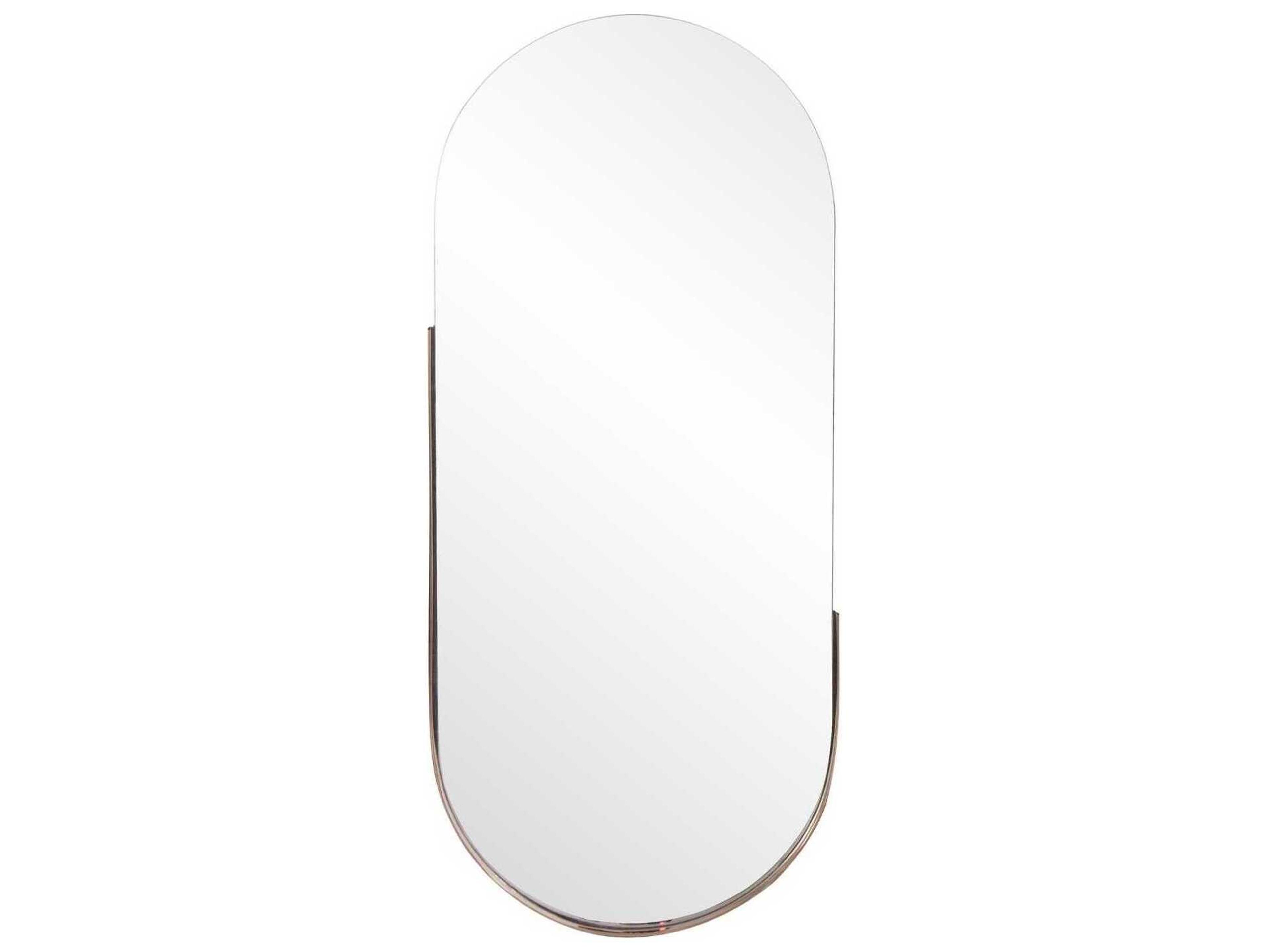 Dante Polished Rose Gold Oval Wall Mirror