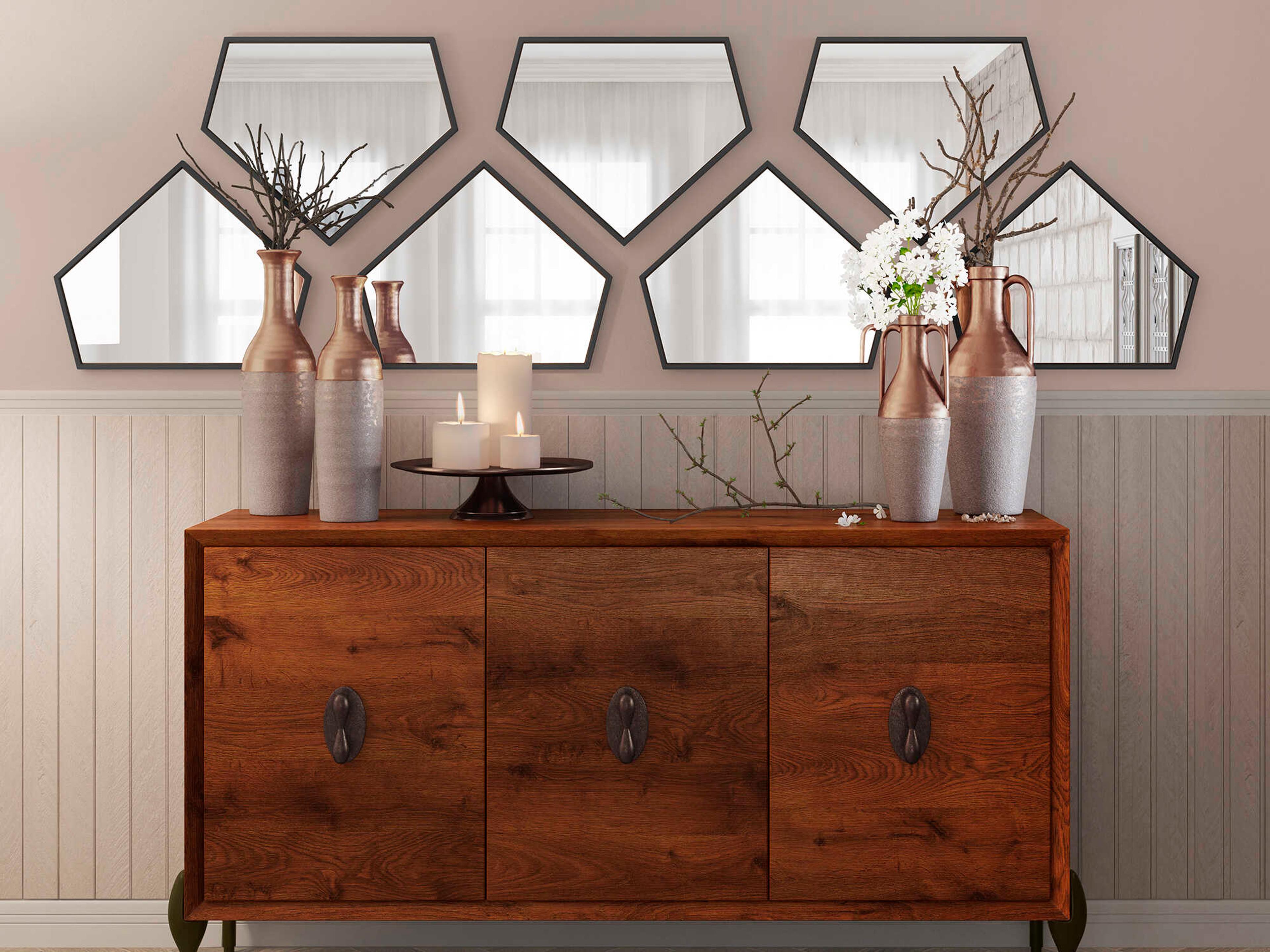 Howard Elliott Quintin Black Wall Mirror