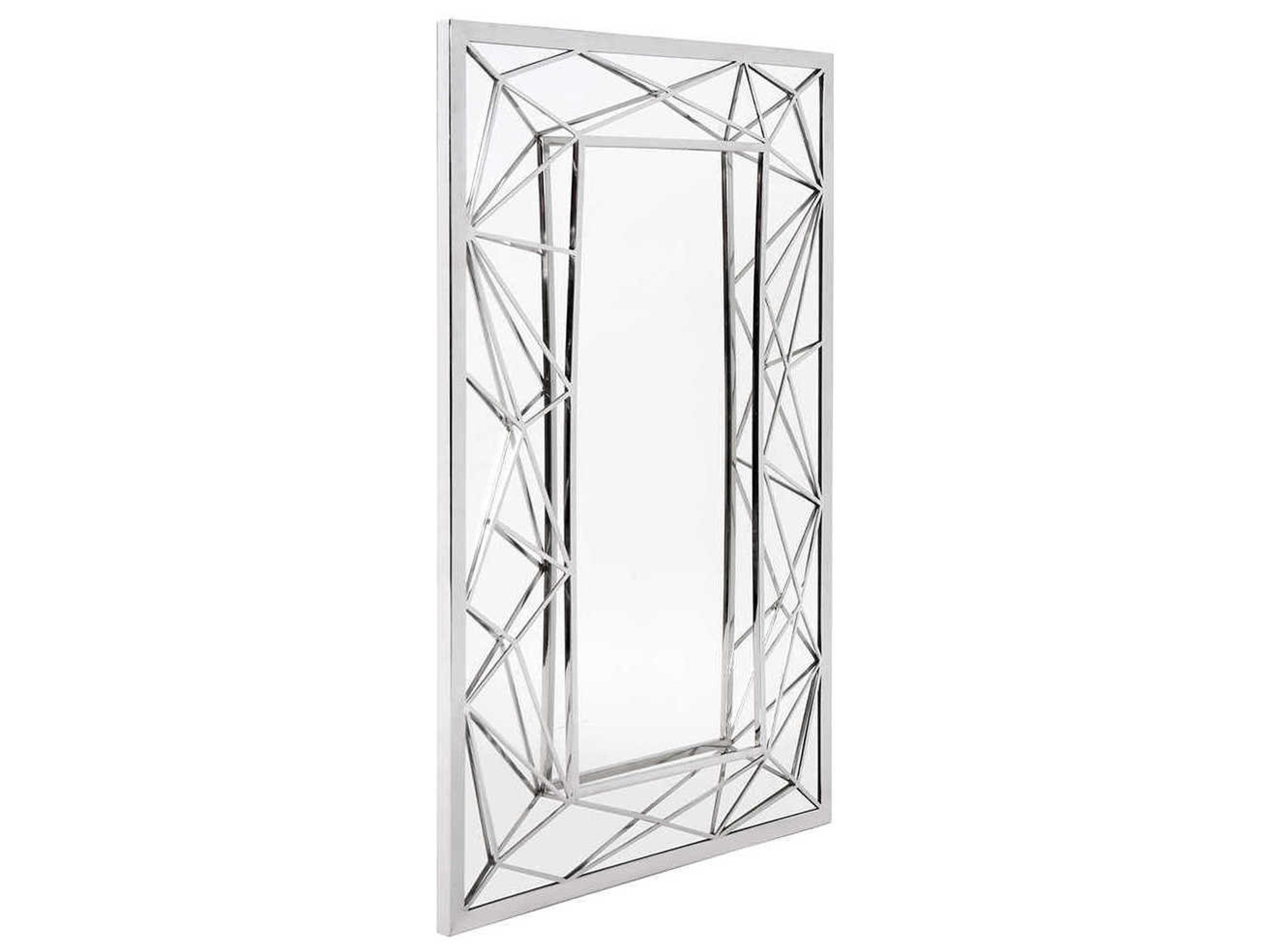 Howard Elliott Mirax Silver Rectangular Wall Mirror