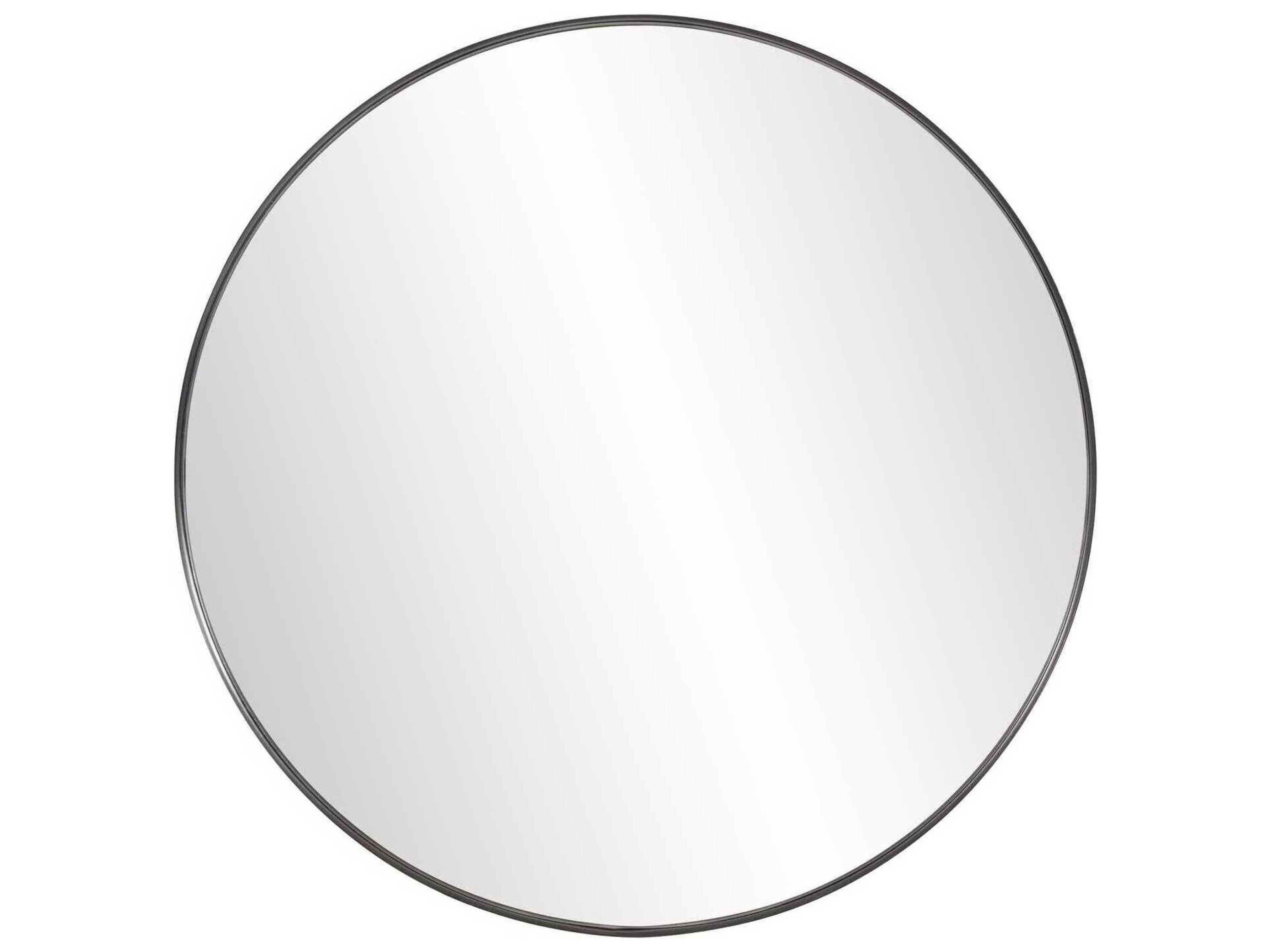 Howard Elliott Steele Brushed Black Round Wall Mirror