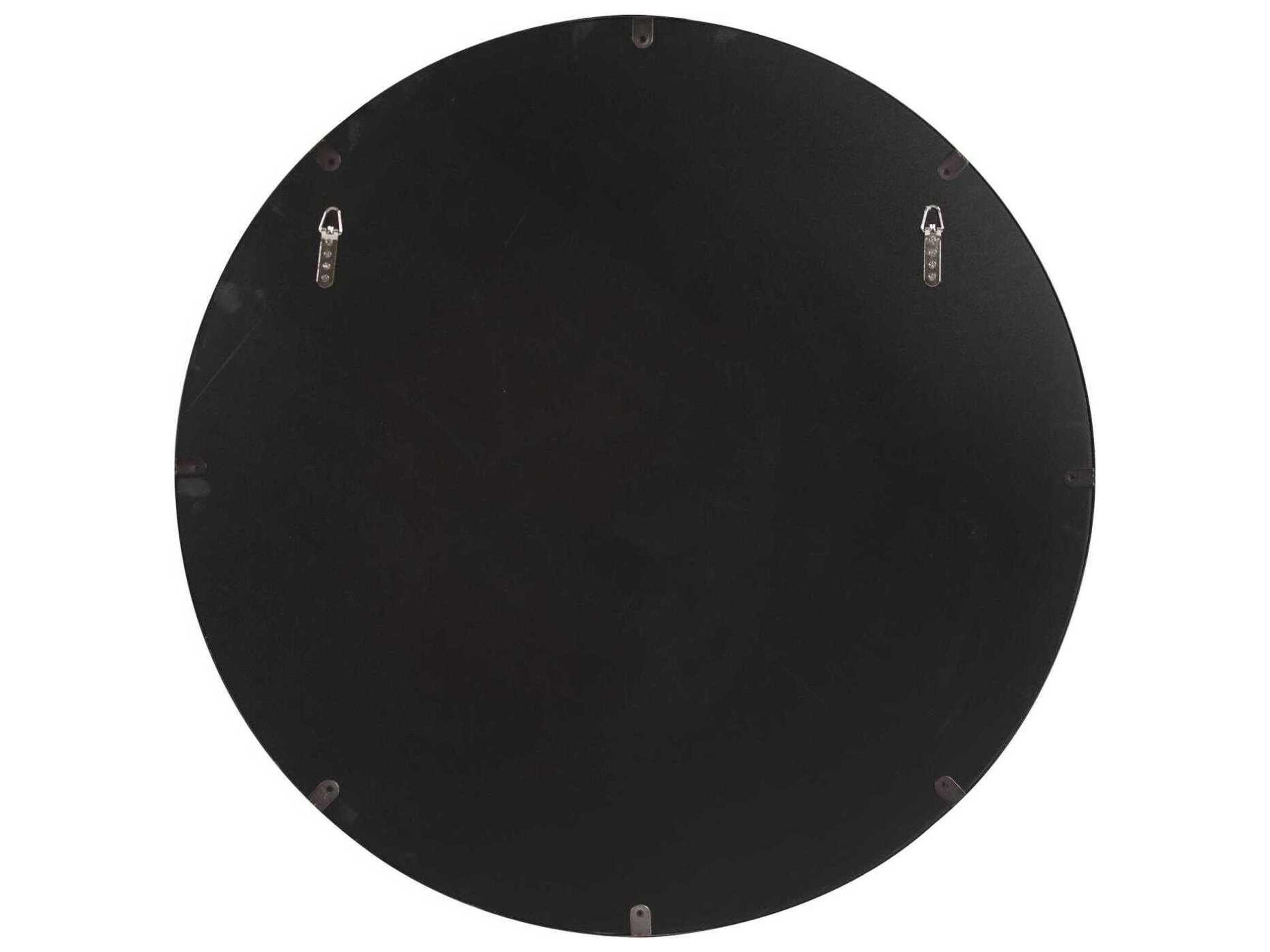 Howard Elliott Steele Brushed Black Round Wall Mirror