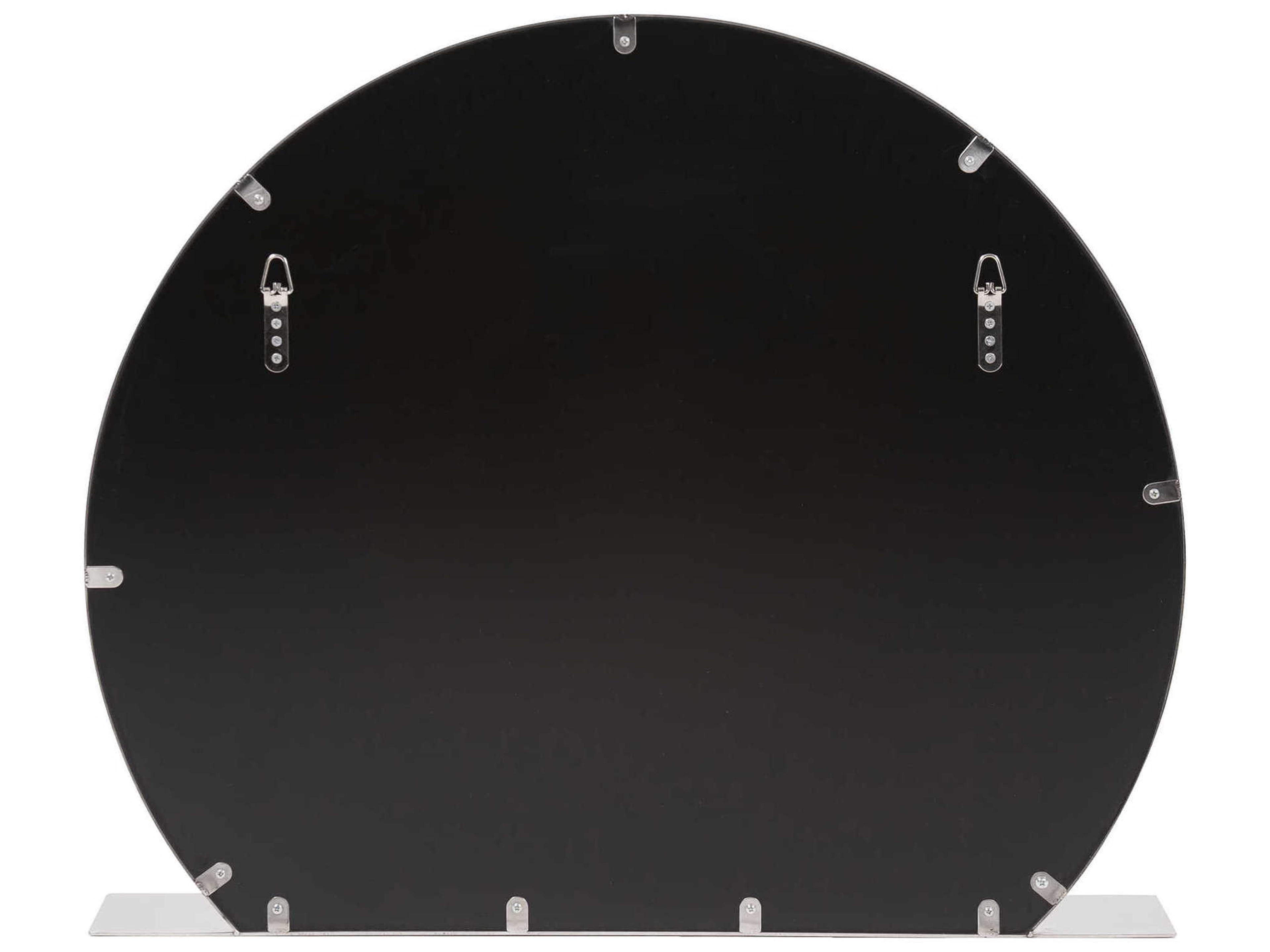 Howard Elliott Marion Polished Stainless Steel Wall Mirror with Shelf