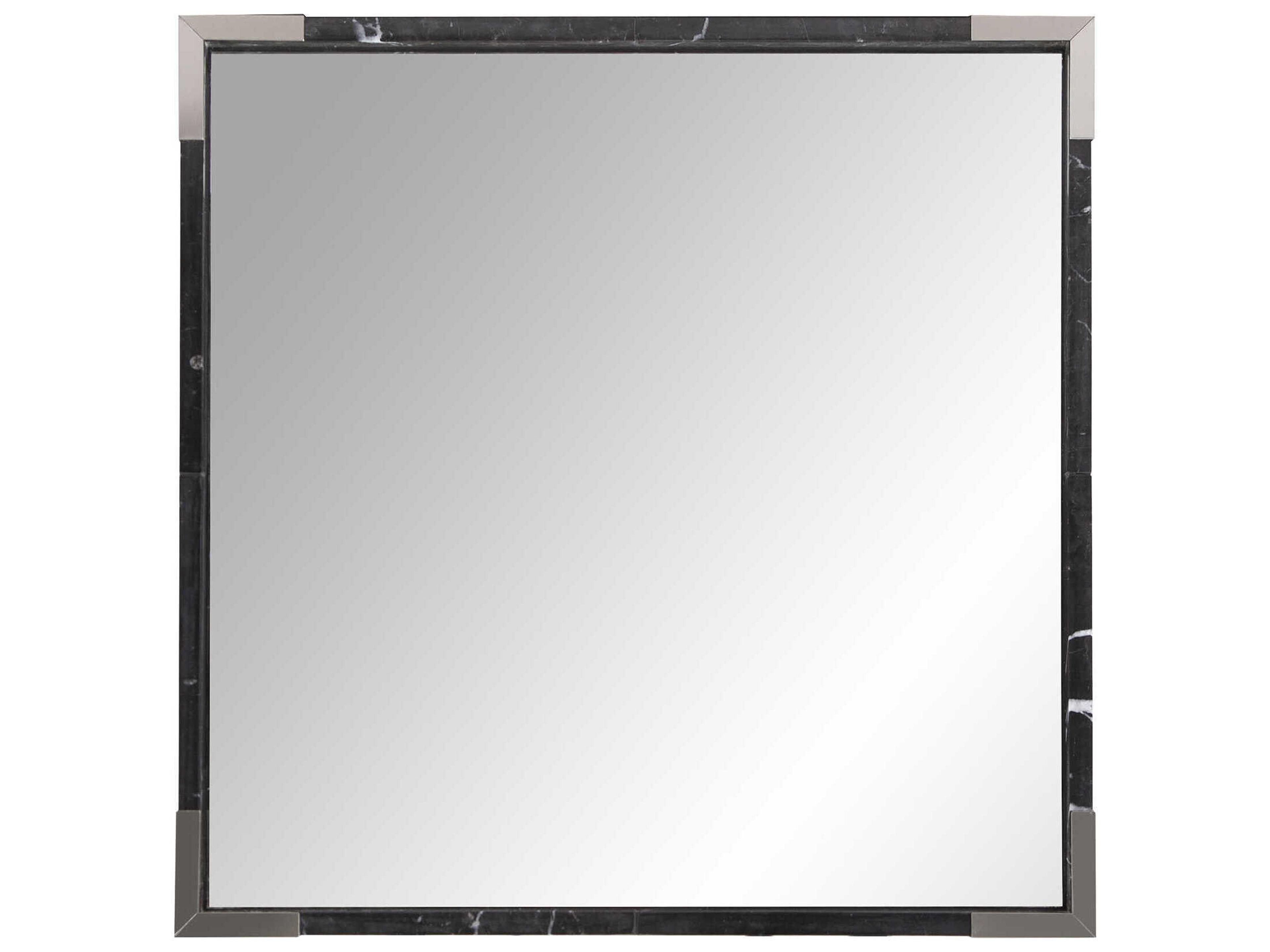 Marcel Black Silver Square Wall Mirror