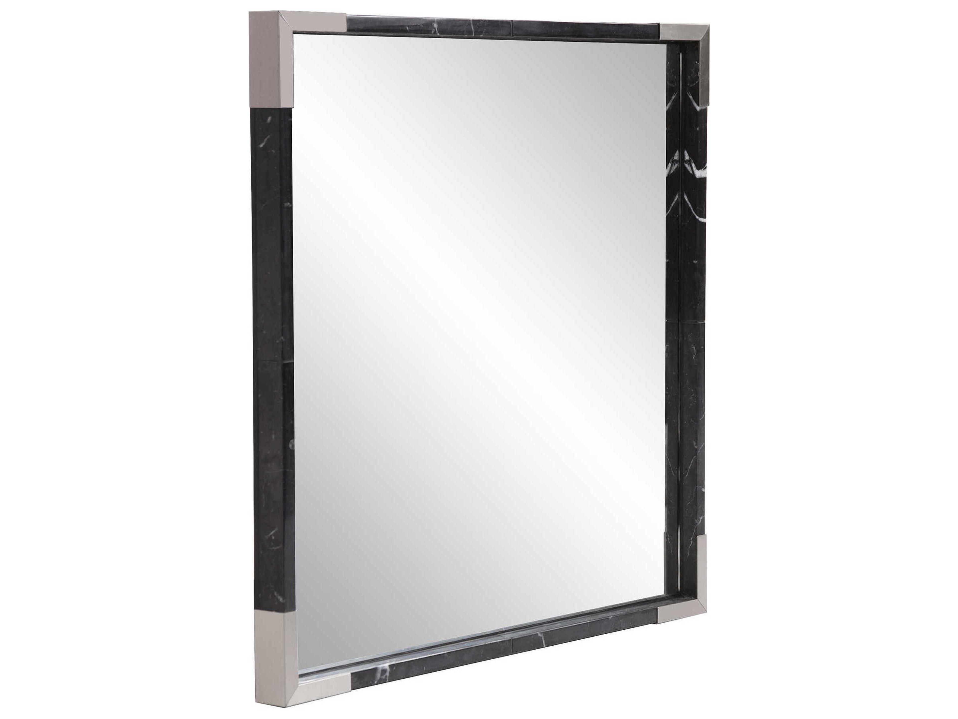 Howard Elliott Marcel Black Silver Square Wall Mirror