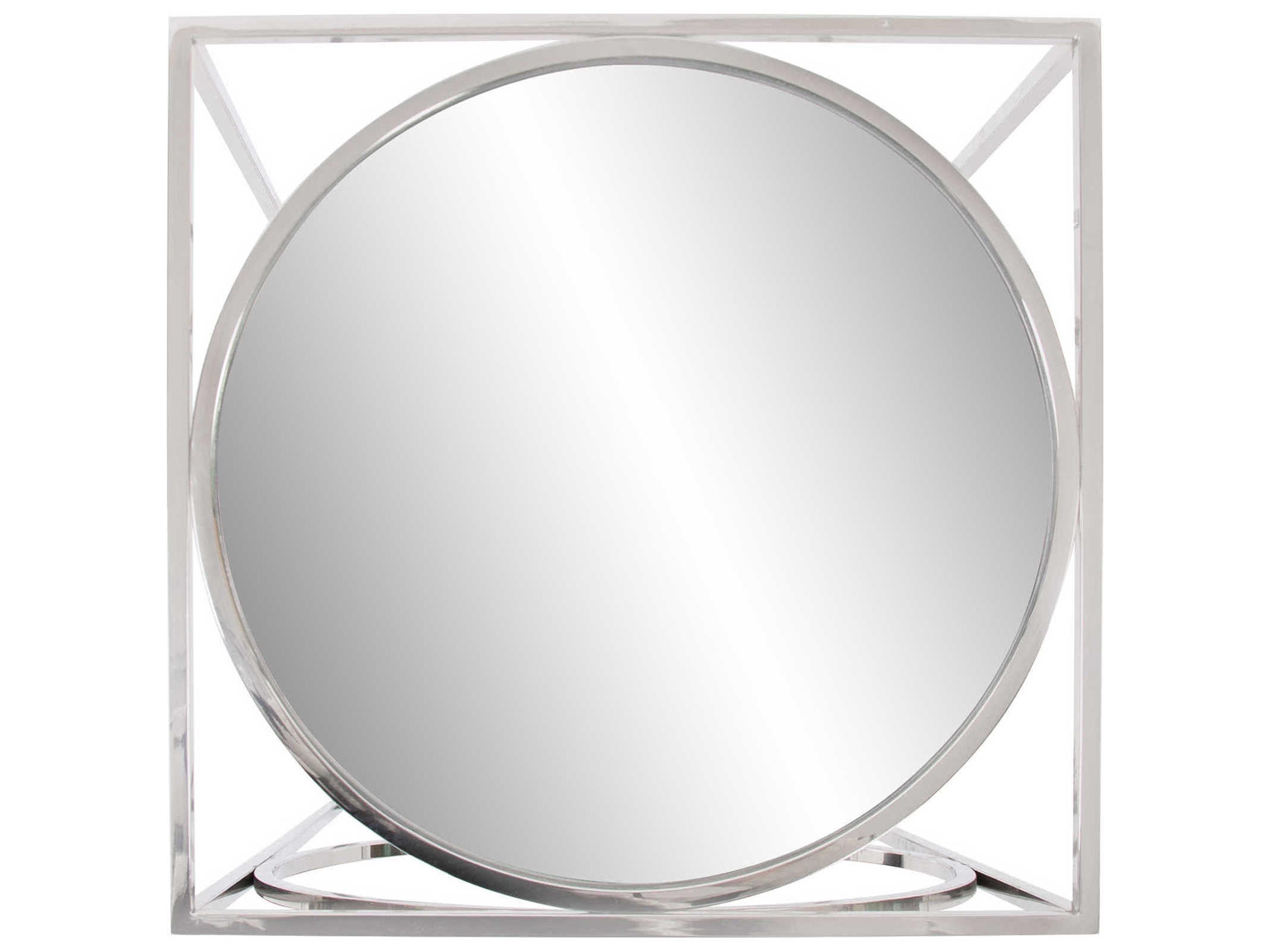 Howard Elliott Square Glass Polished Stainless Steel End Table