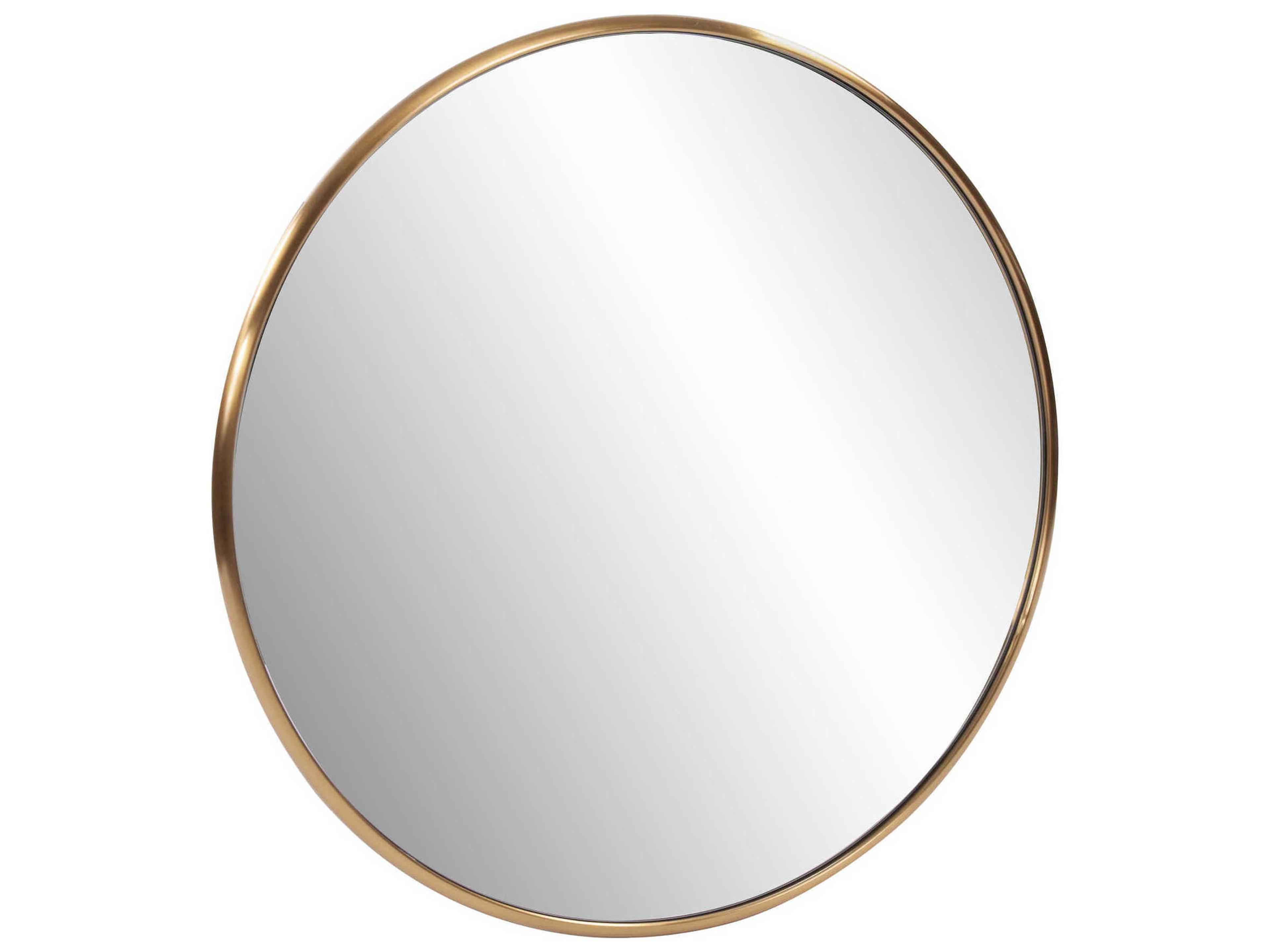 Howard Elliott Yorkville Brushed Brass Round Wall Mirror