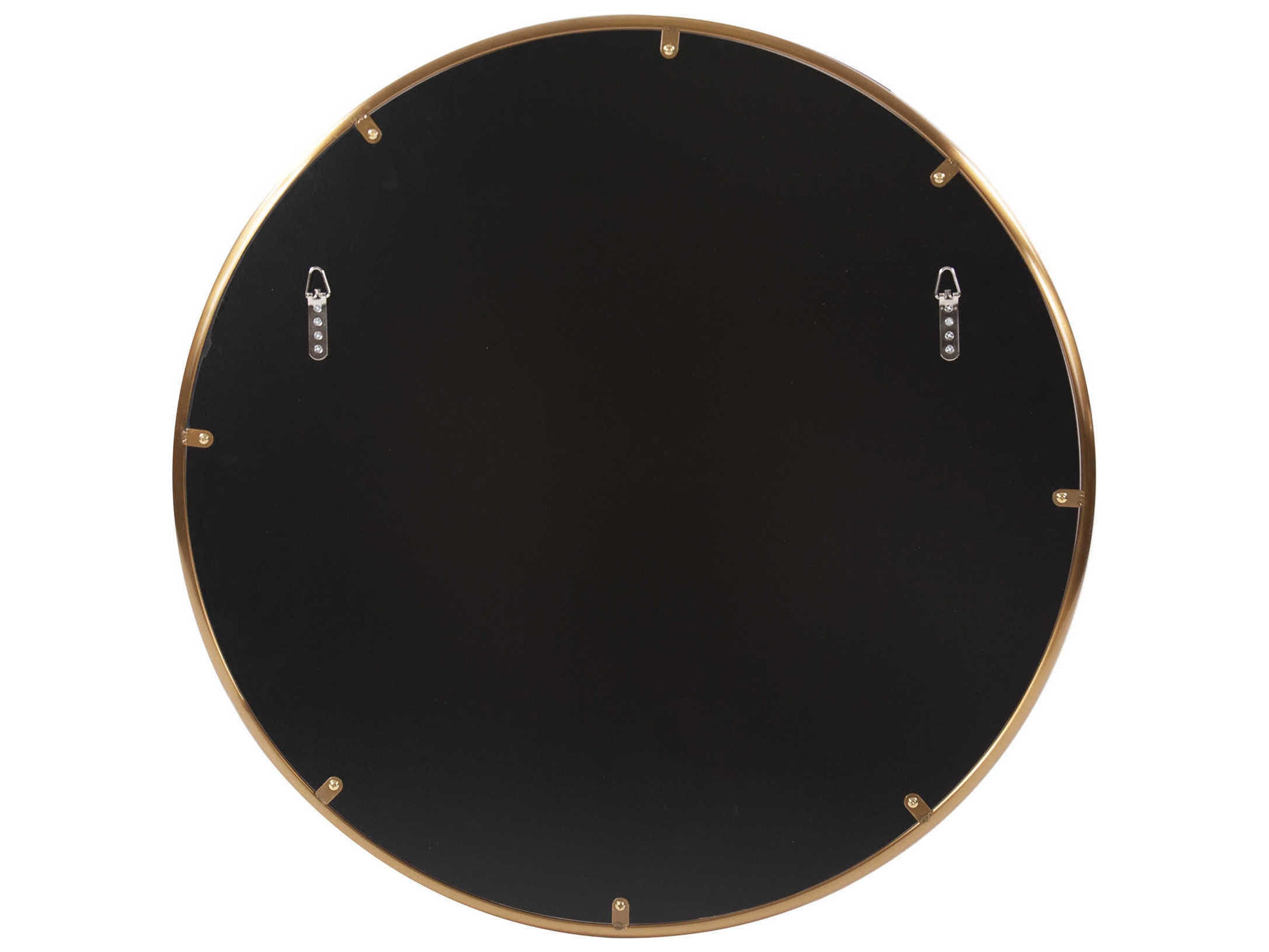 Howard Elliott Yorkville Brushed Brass Round Wall Mirror